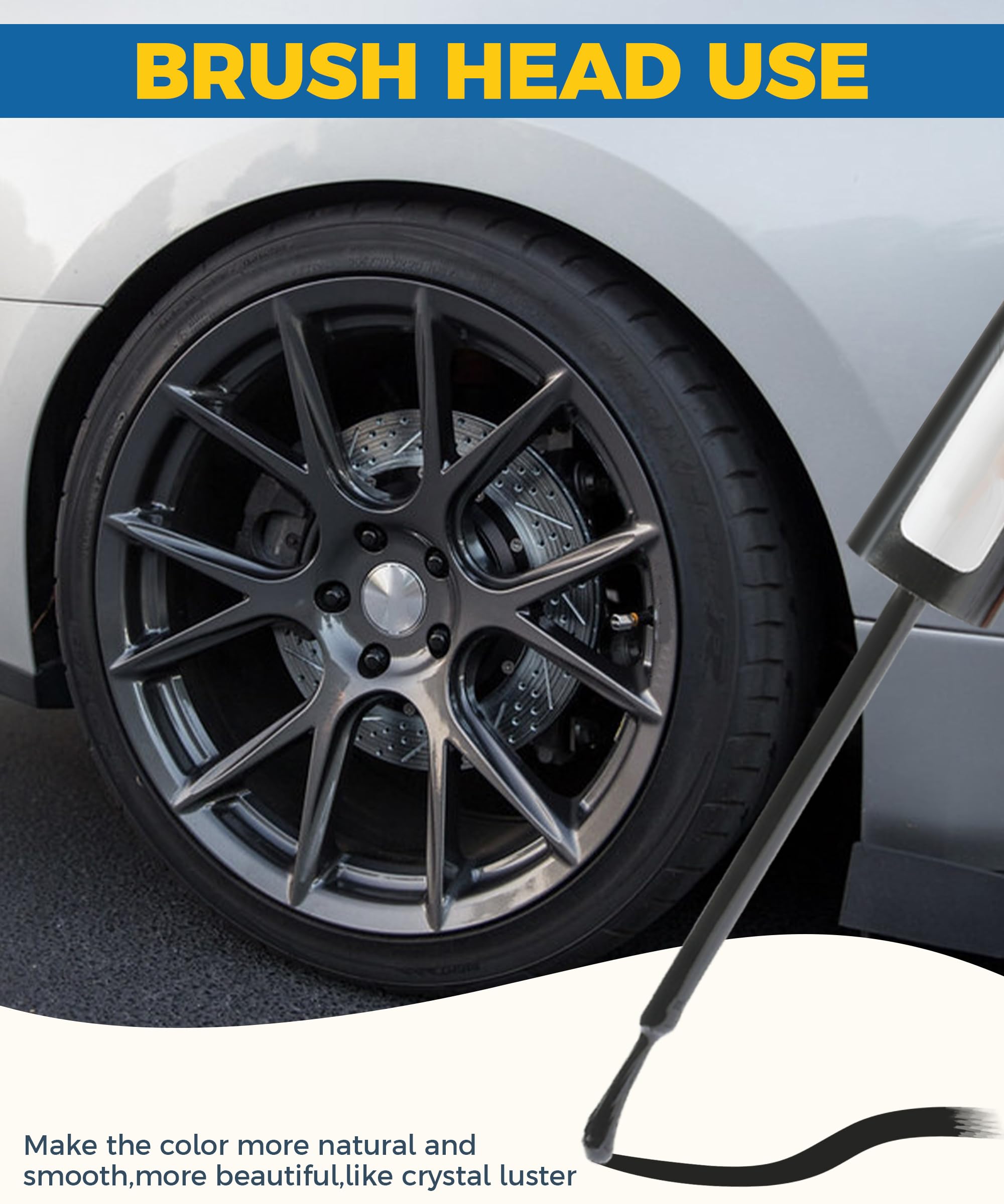 Car Touch Up Paint & Rim Scratch Repair Kit (Black) - Fix Scratches on Wheels & Body