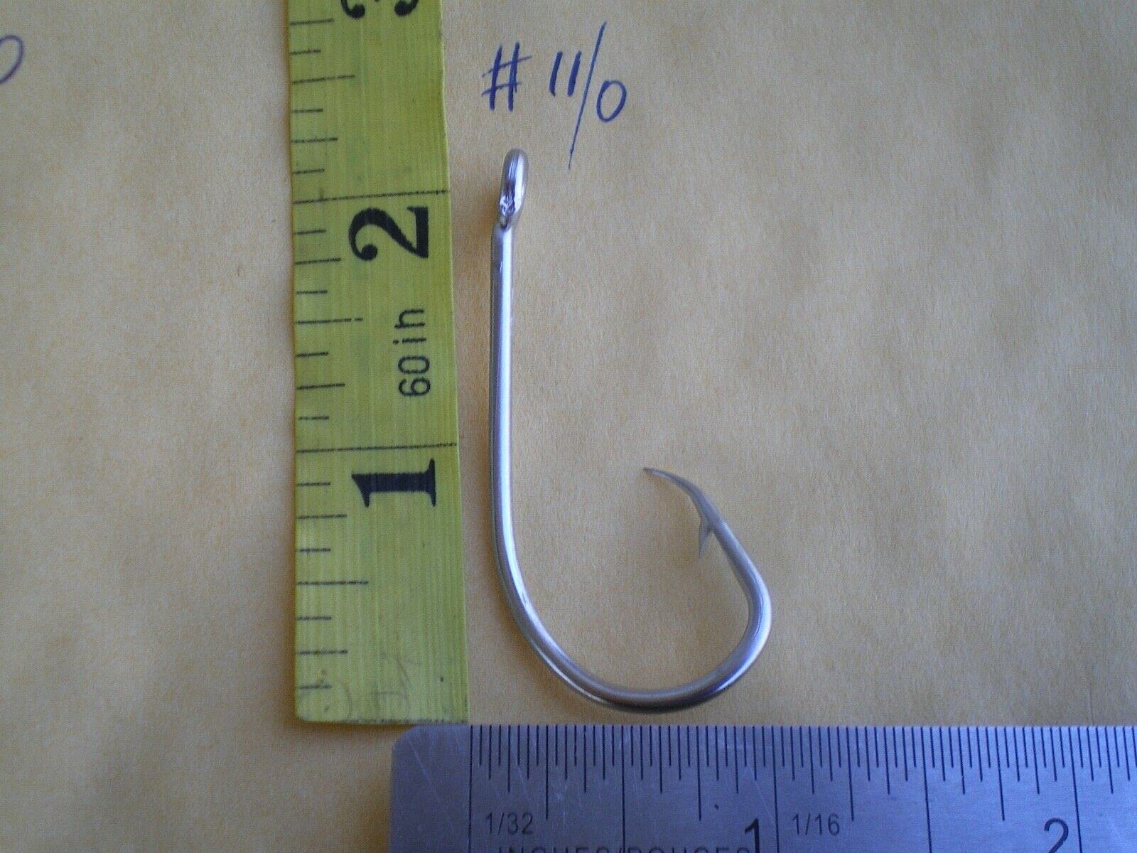 50 PCS Stainless Steel Long Shank Circle Fishing Hooks #11/0 - Saltwater Canoe Fishing Lures for Bass, Catfish & Tuna - Durable Corrosion-Resistant Tackle for Deep Sea & Freshwater Angling