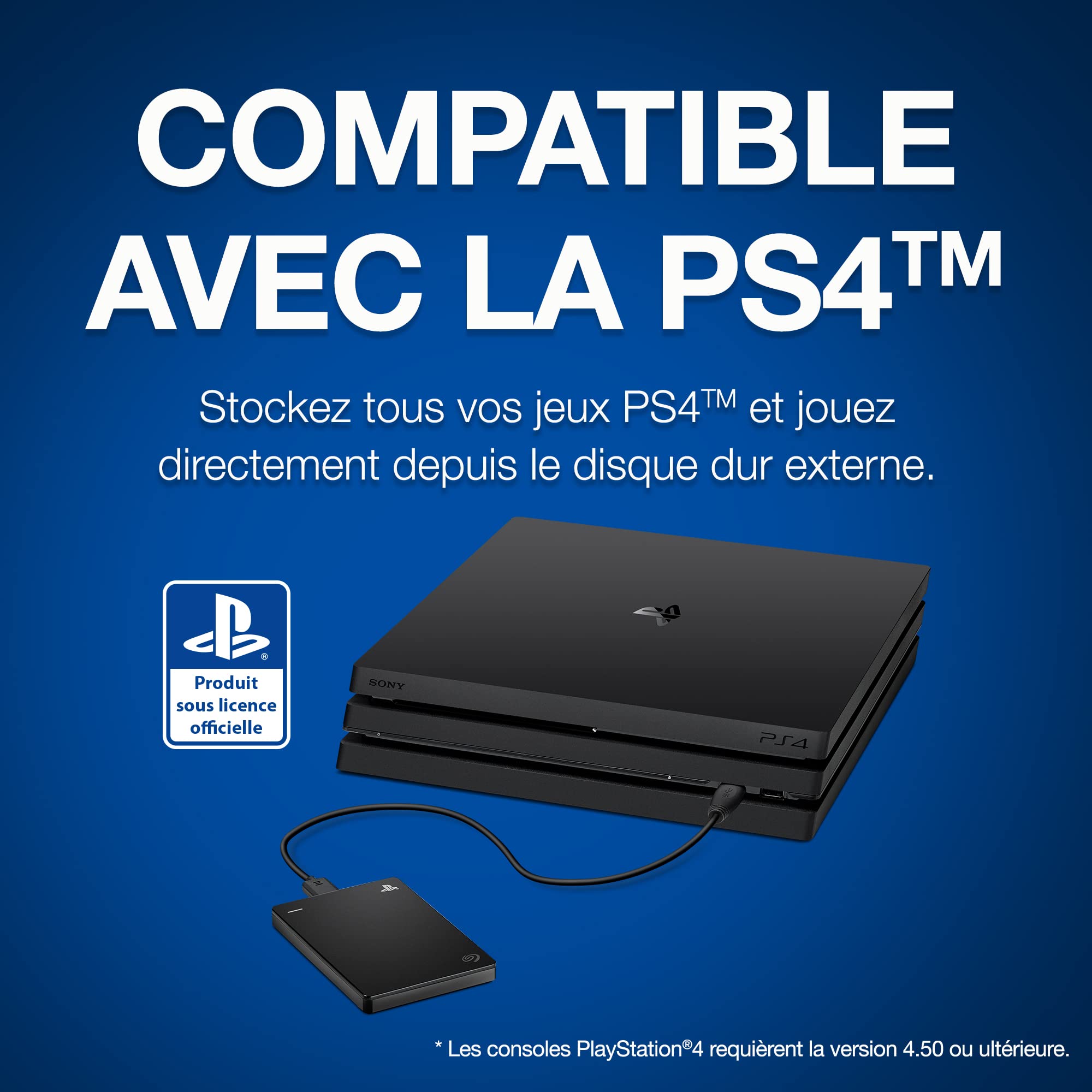 Seagate 2TB External Hard Drive for PlayStation - USB 3.2 Gen1, Officially Licensed Game Drive (STGD2000200) - Perfect for PS4/PS5 Game Storage & Backup