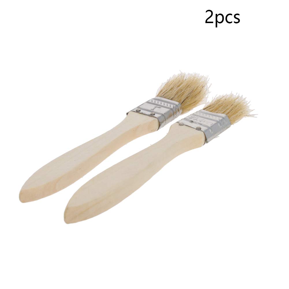 **Utoolmart Premium Wood & Pig Hair BBQ Grill Brush - Heavy Duty Wire Bristles, Soft Comfortable Handle (2-Pack) - Perfect for Outdoor Grilling, Camping, Backyard BBQ & Christmas Gifts**