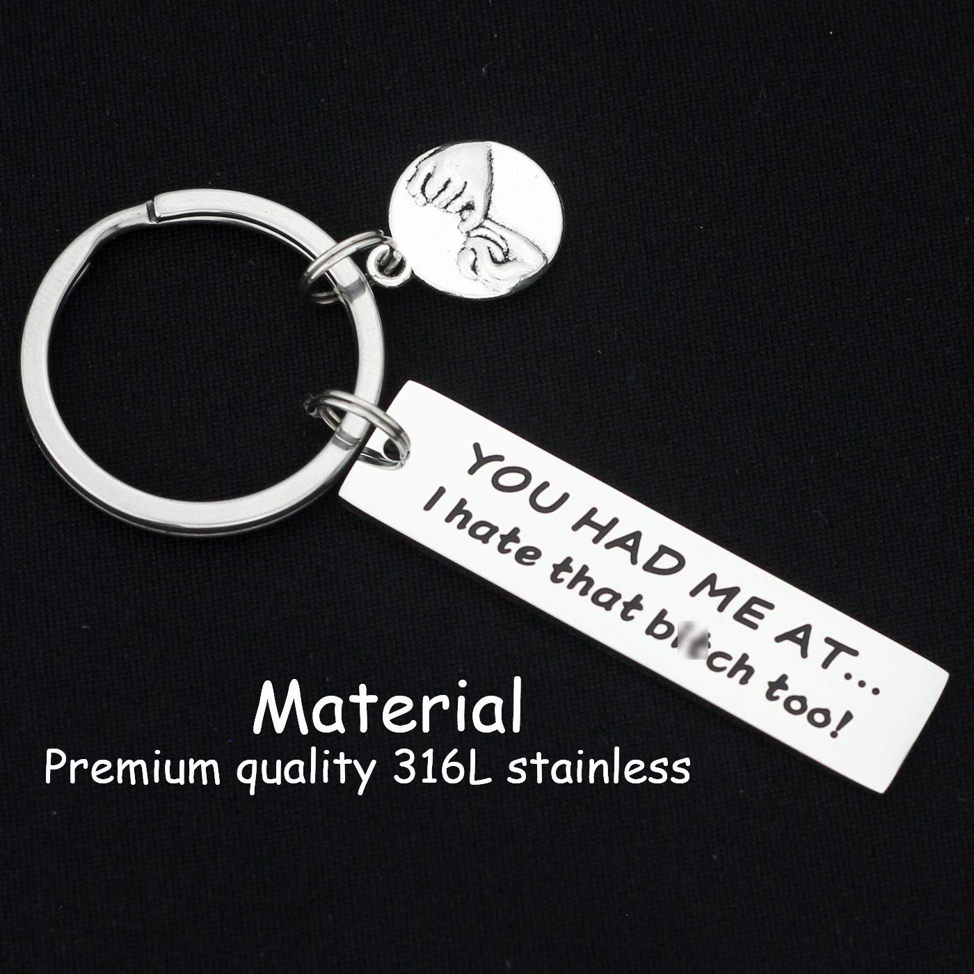 Funny BFF Keychains for Women - Best Friend Jewelry Gifts for Besties, Female Friendship Keychains, Perfect for Birthdays, Anniversaries, and Everyday Carry