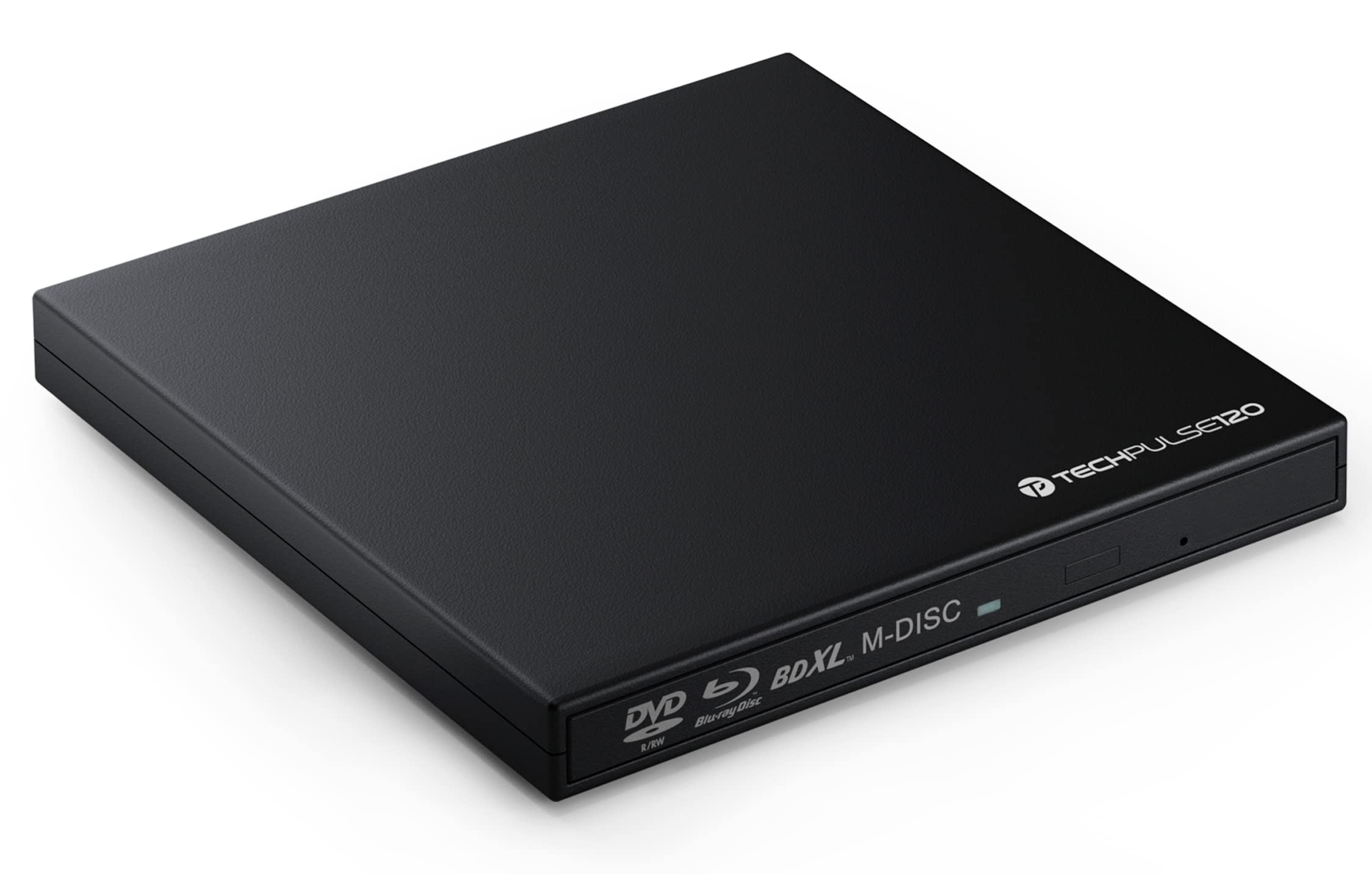 techPulse120 External Blu-Ray Burner USB 3.0 - Slim BDXL M-Disc 3D Blu-ray DVD CD Writer for PC, Mac, Laptop - Perfect for Data Backup, Media Archiving & Home Entertainment