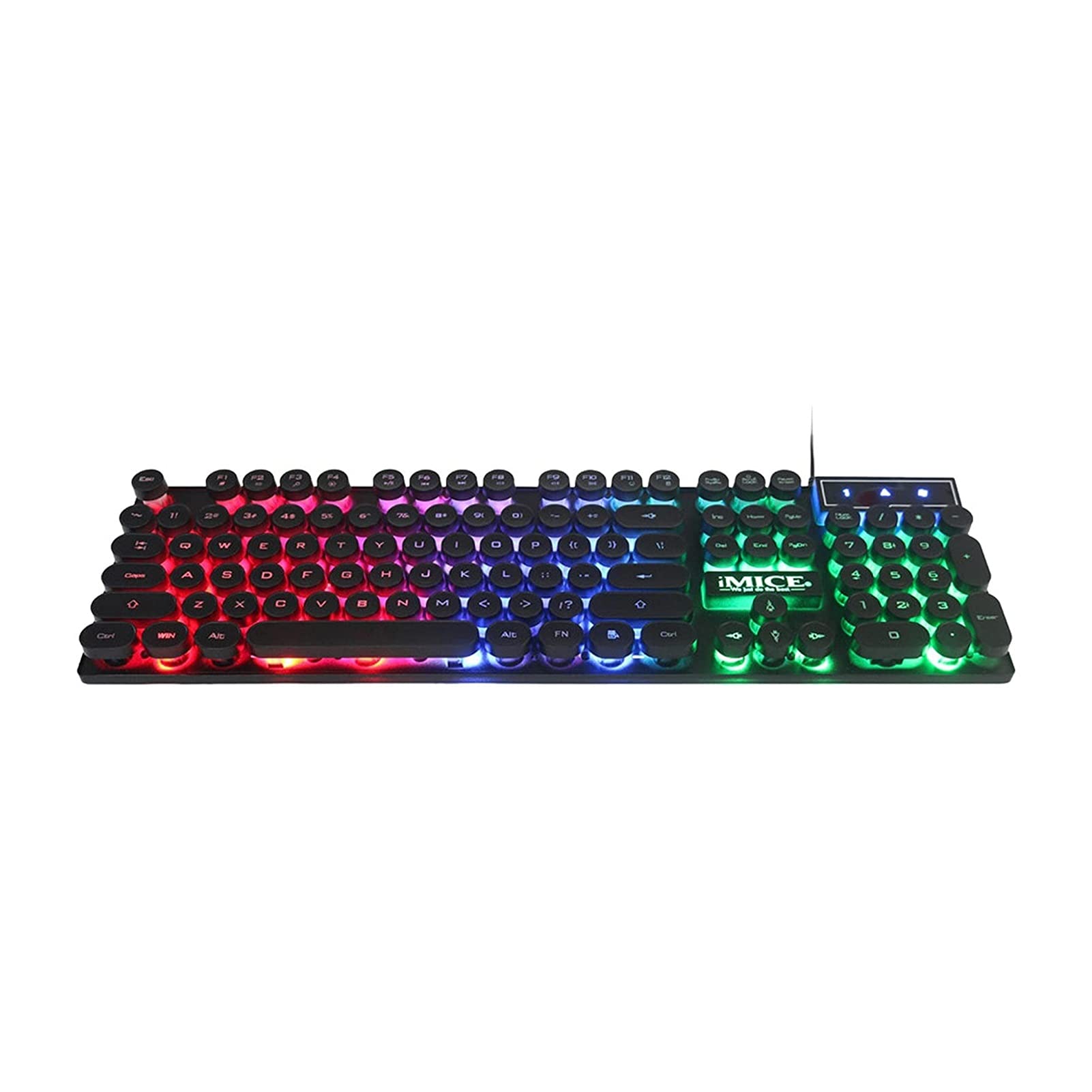 Zinhsq Mechanical Gaming Keyboard with Blue Switches - LED Backlit USB Wired Keyboard (104 Keys) for PC, Computer, Desktop - Perfect for Gaming, Typing & Office Work