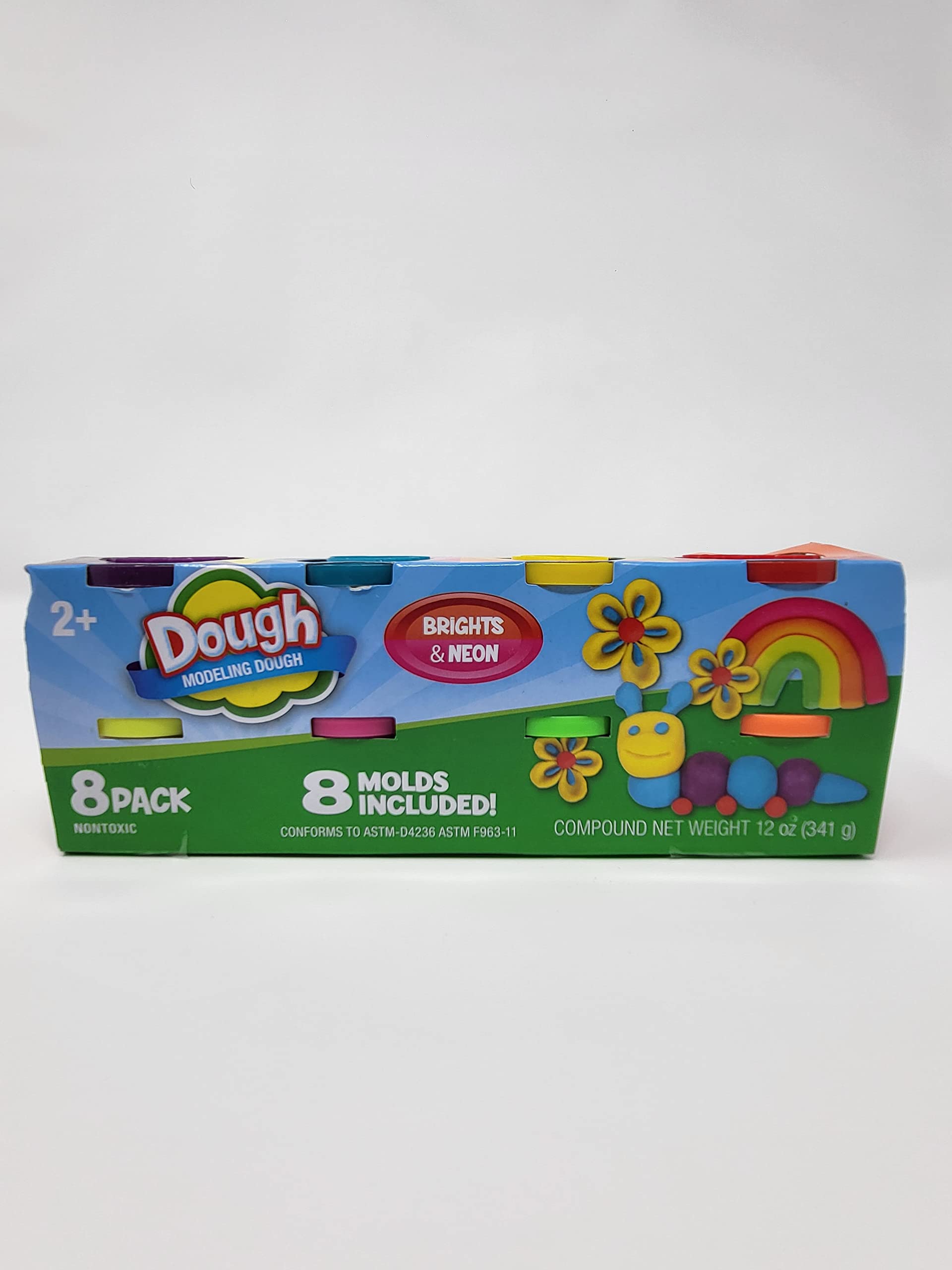 Greenbrier 8-Pack Modeling Dough Set - Primary & Neon Colors for Kids Arts & Crafts, Sensory Play, and Creative Learning Activities