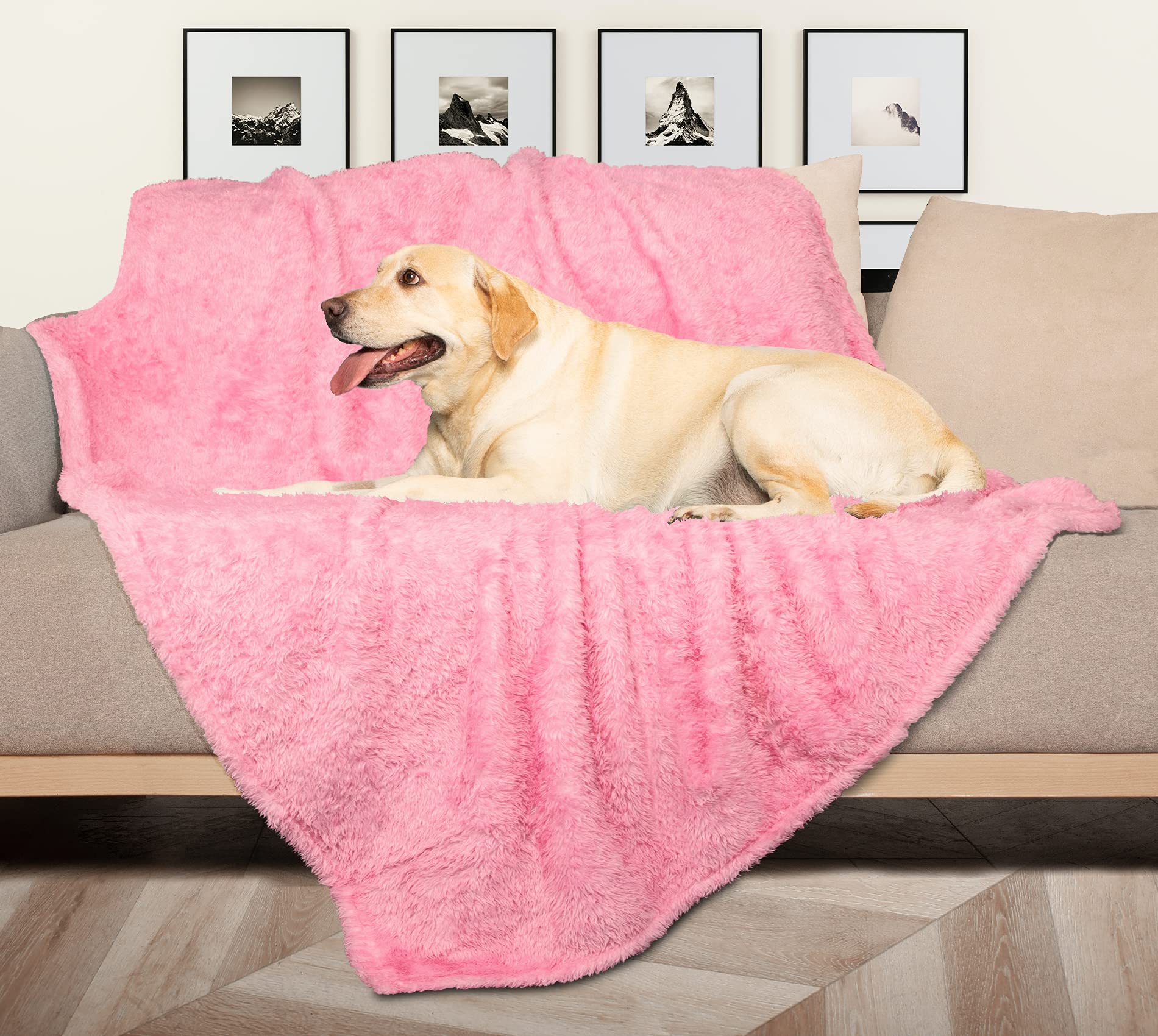 Fluffy Fleece Dog Blanket - Warm Pet Throw for Dogs & Cats - Bed, Couch & Travel Use