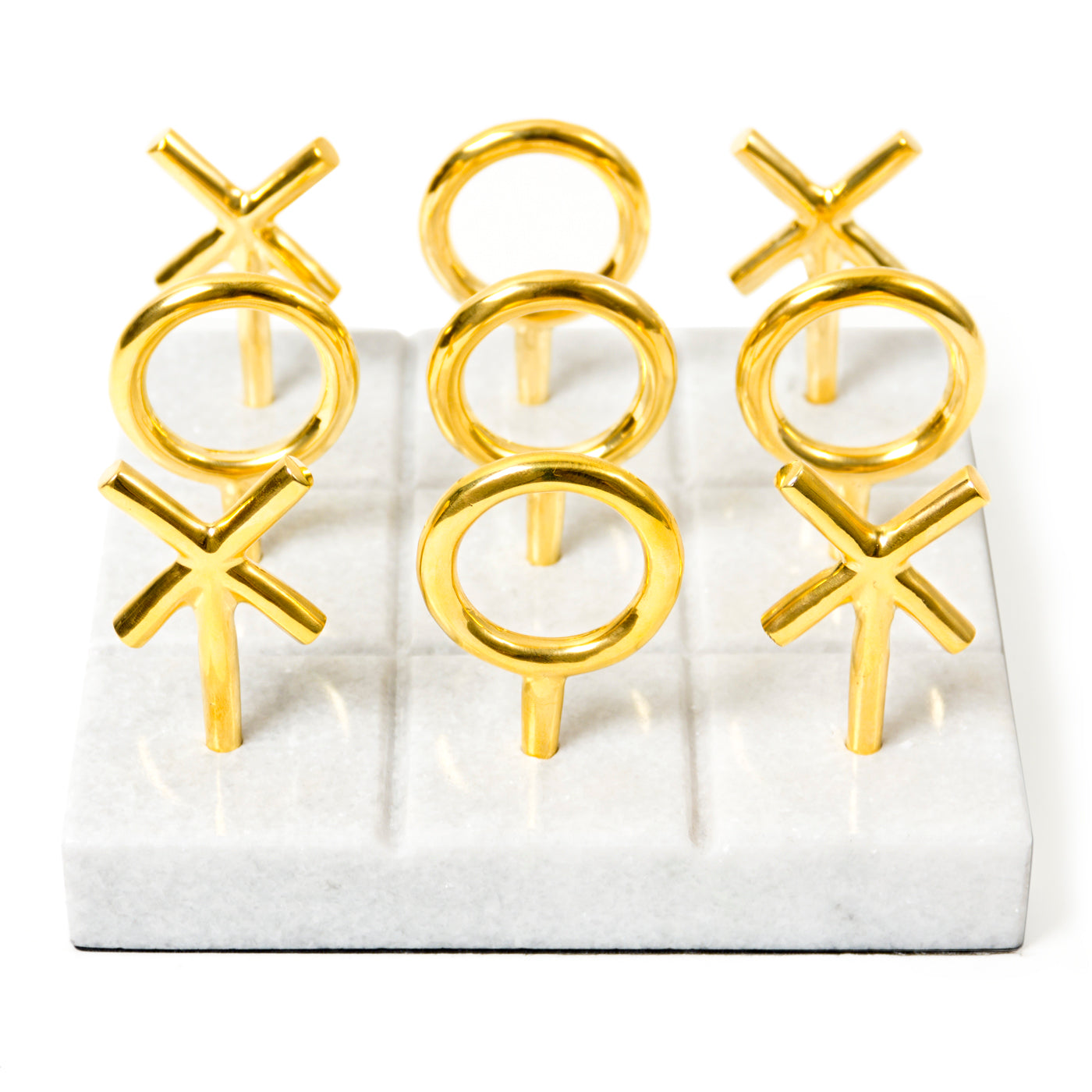 Premium Brass Tic Tac Toe Game Set - Classic Travel Board Game for Kids & Adults - Perfect for Camping, Road Trips, and Family Game Nights