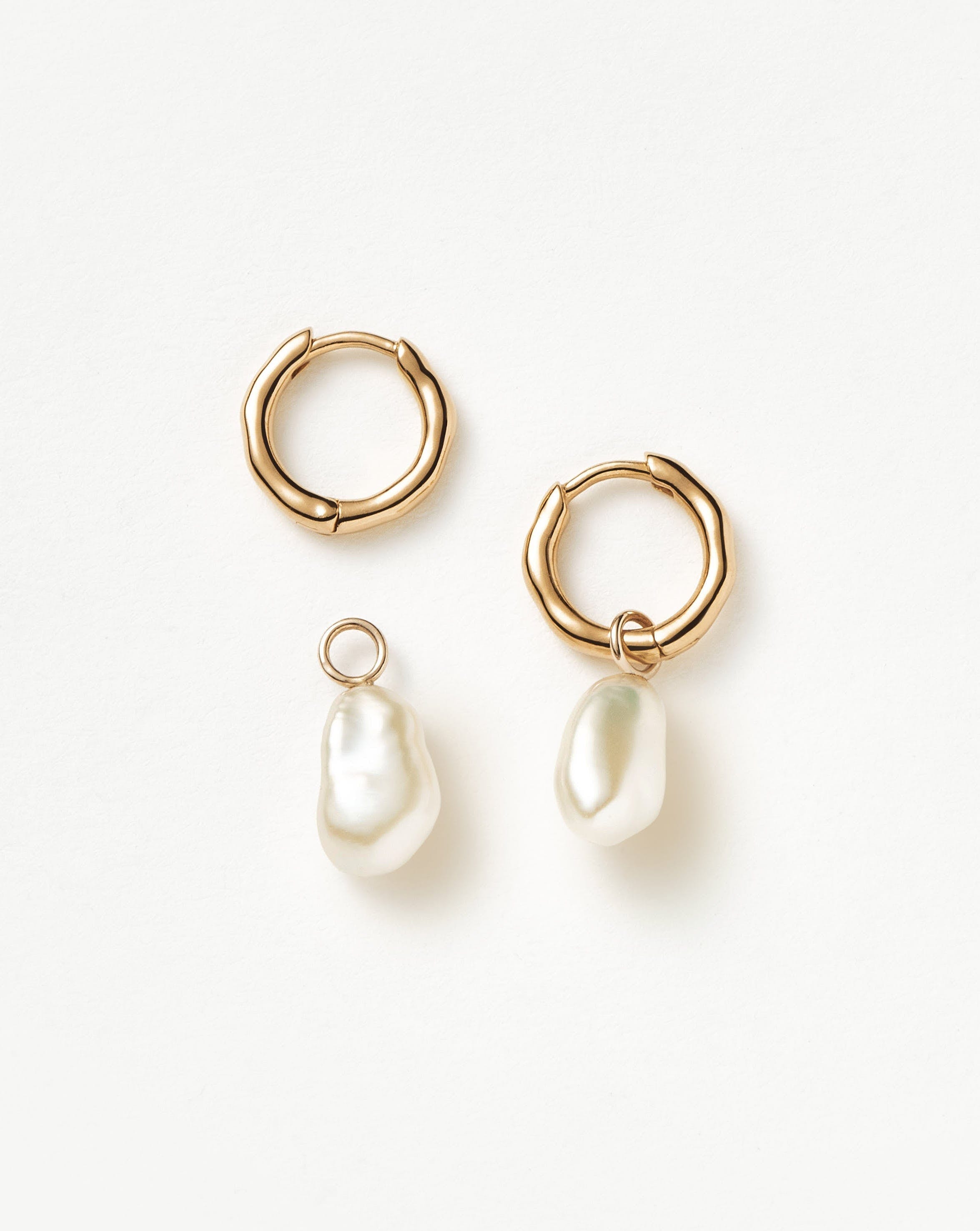 Elegant Pearl Drop Mini Hoop Earrings for Women - Dainty Gold Plated Pearl Stud Earrings - Perfect for Wedding, Party & Everyday Wear