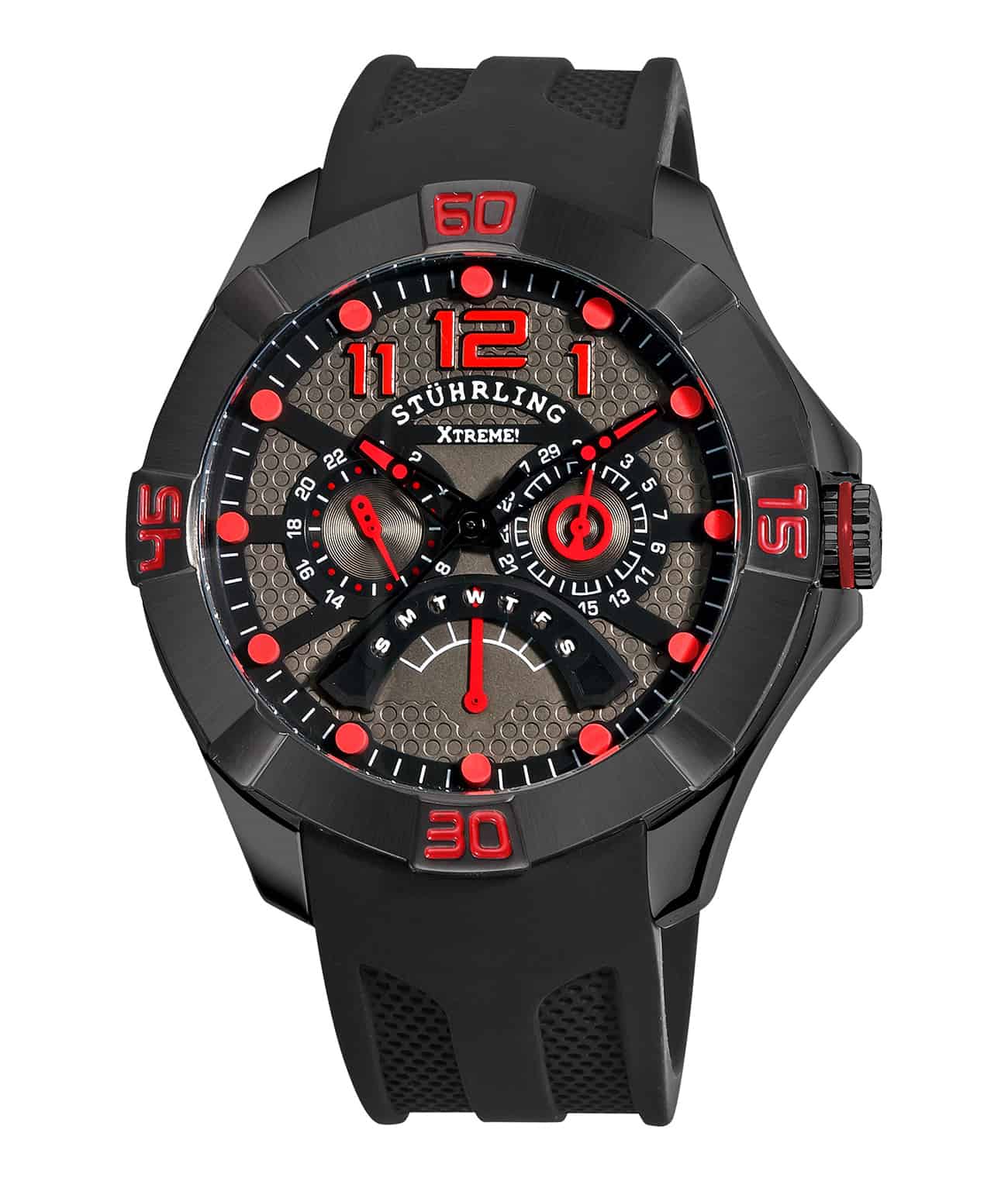 Grey Dial / Black PVD Case / Black Silicone Strap Black PVD Tang Buckle