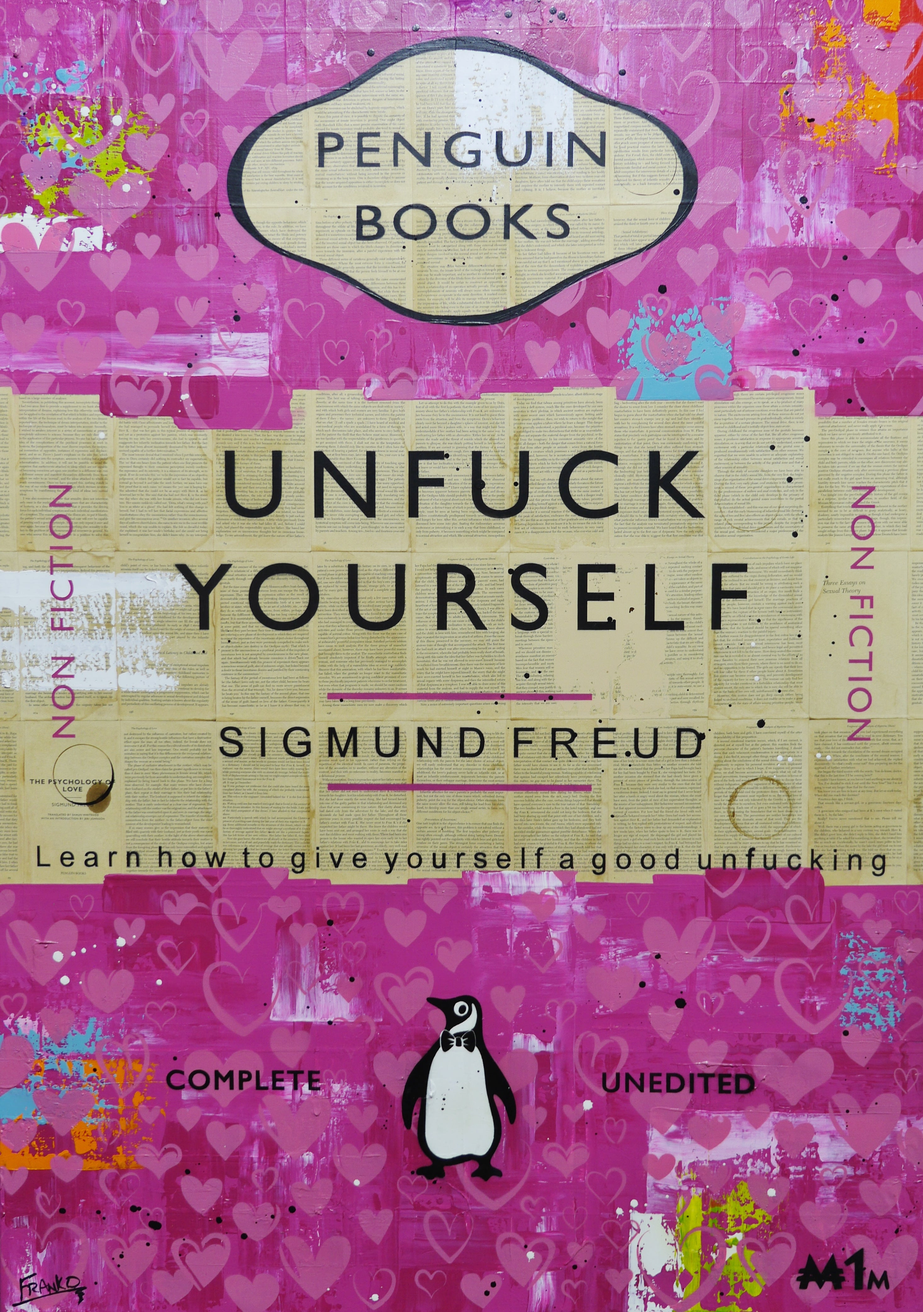Be Kind to Yourself 140cm x 100cm Urban Pop Art Painting - Perfect for Kitchen Decor, Book Club Gifts & Modern Home Wall Art