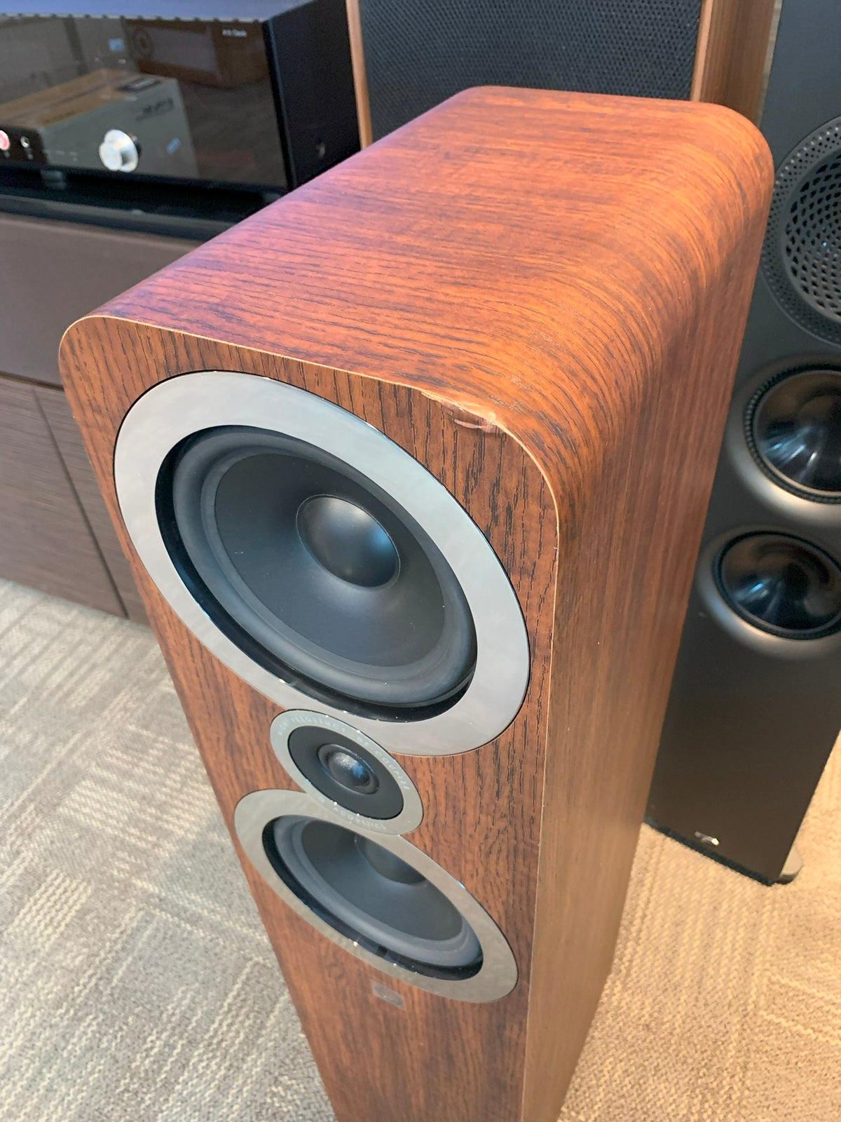 Q Acoustics 3050i Floor Standing Tower Speakers - Premium HiFi Stereo Pair (Damaged Box) for Home Theater & Music Listening