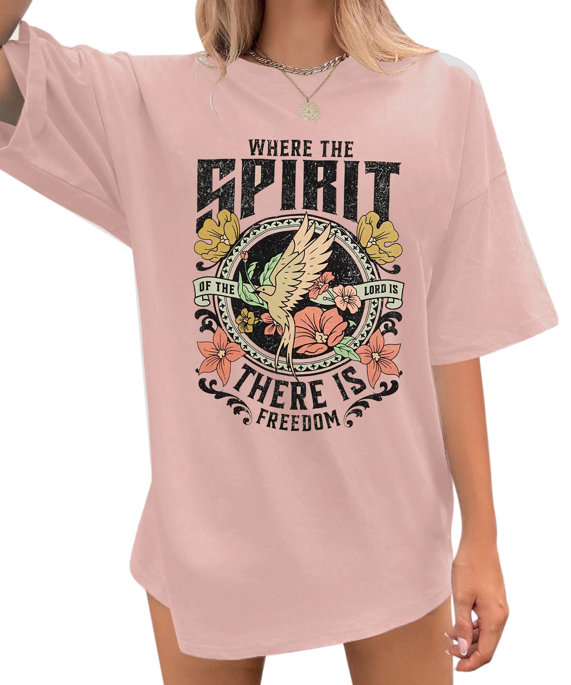 MAXIMGR Christian T-Shirts for Women - Jesus Faith Shirts with Bible Verses, Vintage Religious Sayings Tee - Perfect for Church, Bible Study & Everyday Wear