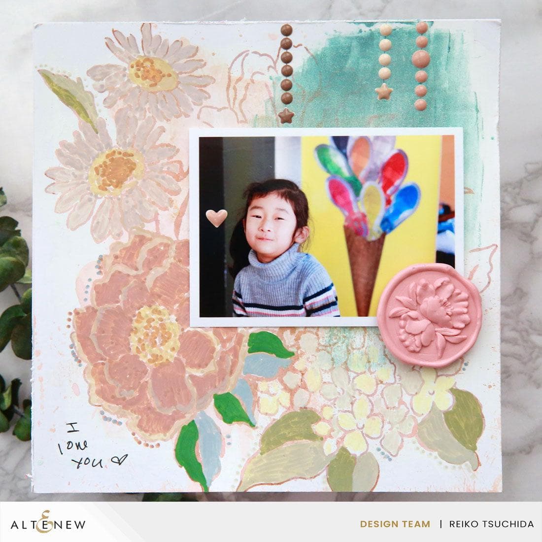 Stamp & Paint: One Happy Bouquet Stamp Set for DIY Greeting Cards, Scrapbooking & Craft Projects - Perfect for Handmade Invitations, Journaling & Paper Crafts