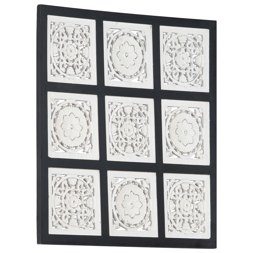 vidaXL Handcrafted MDF Wall Panel - Elegant Black & White Home Decor - Durable & Easy to Clean - Perfect for Living Room, Bedroom & Office Wall Decoration