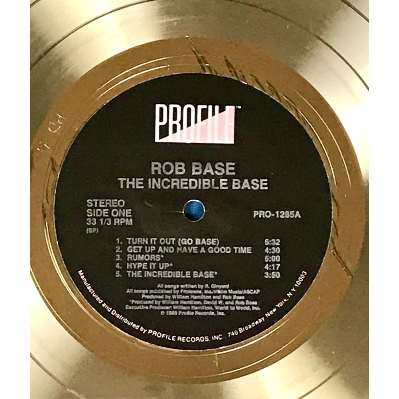 Rob Base The Incredible Base RIAA Gold Album Award - Certified Music Collectible for Fans & Display