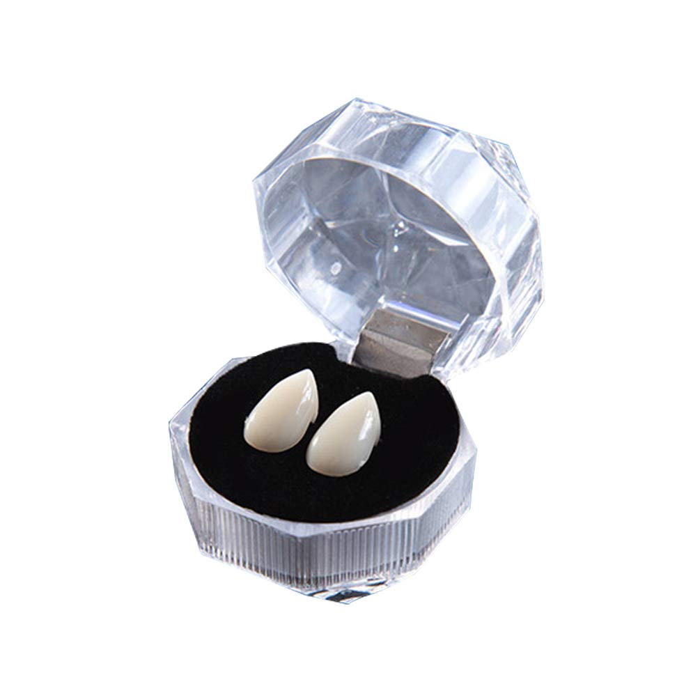 Bommy Vampire Fangs Dentures - 13MM Realistic Fake Teeth for Halloween Costumes, Cosplay & Vampire Themed Parties | Perfect for Halloween, Cosplay Events & Horror Movie Nights