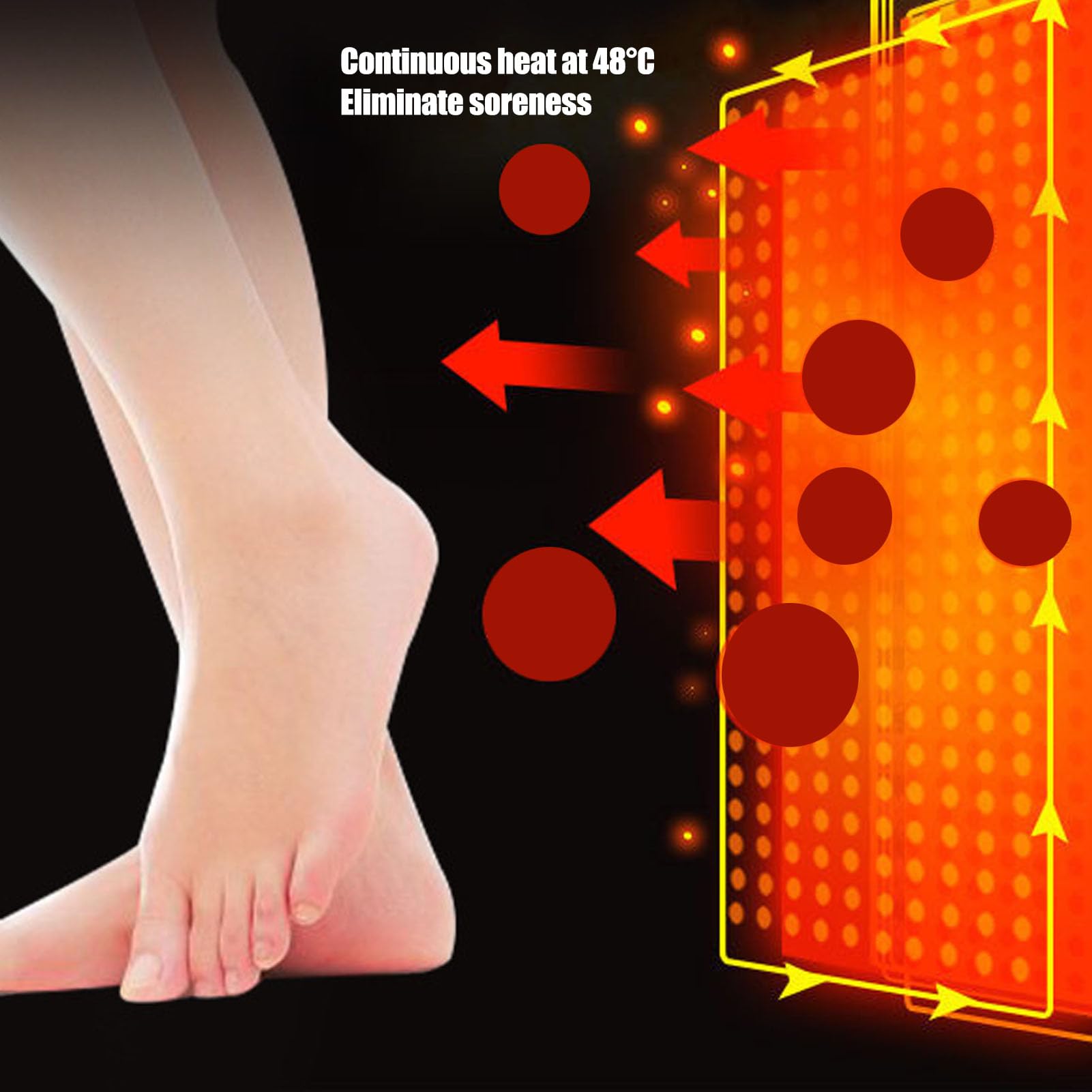 Graphene Heated Ankle Brace - Self Warming Support for Running, Basketball & Sports Injuries - Sweat Wicking Stabilizer for Men & Women (Small) - Perfect for Winter Workouts & Arthritis Pain Relief