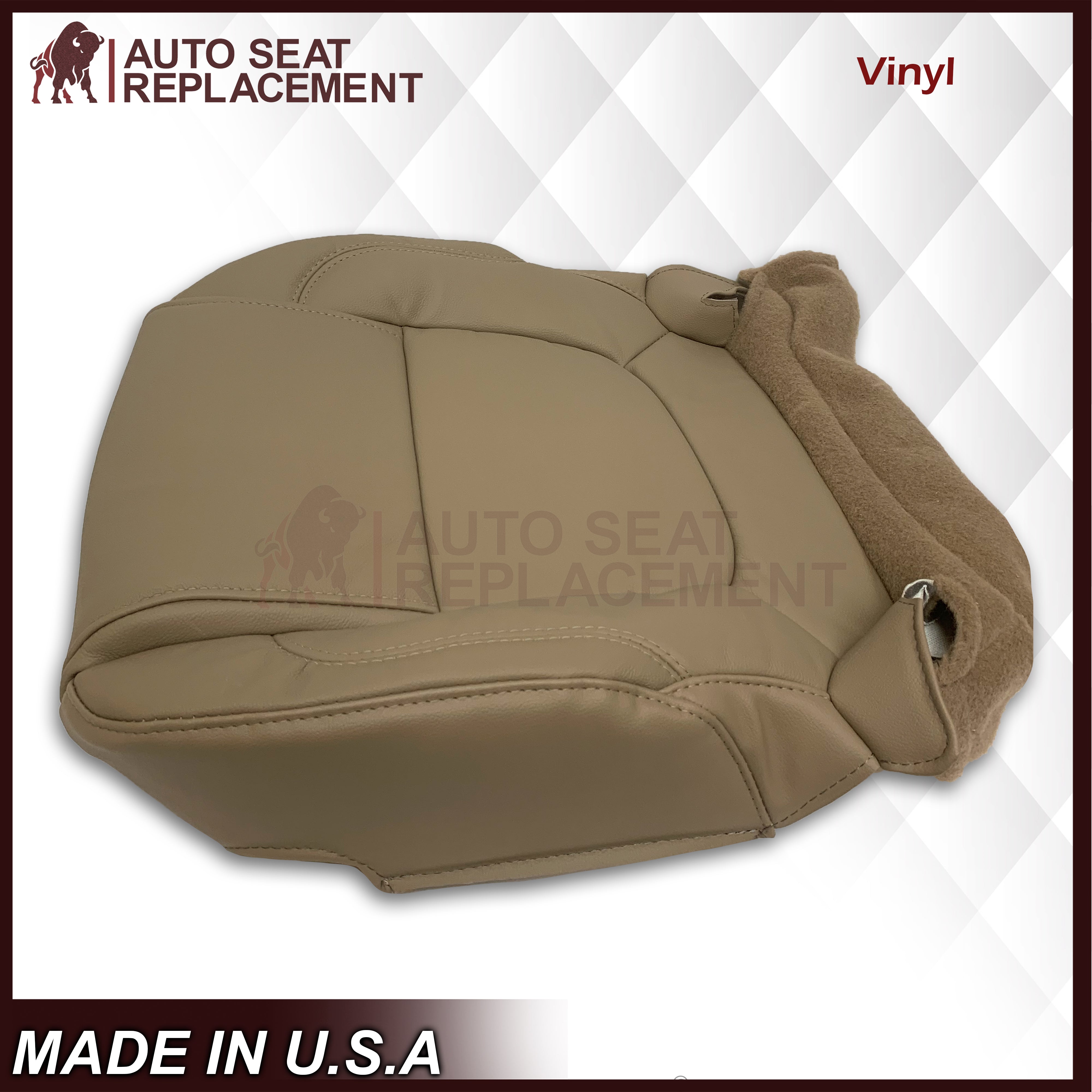 2011-2015 Ford Explorer Replacement Leather Bottom Seat Covers - Genuine Tan Leather or Premium Vinyl Options - Perfect for Car Interior Protection & Style Upgrade