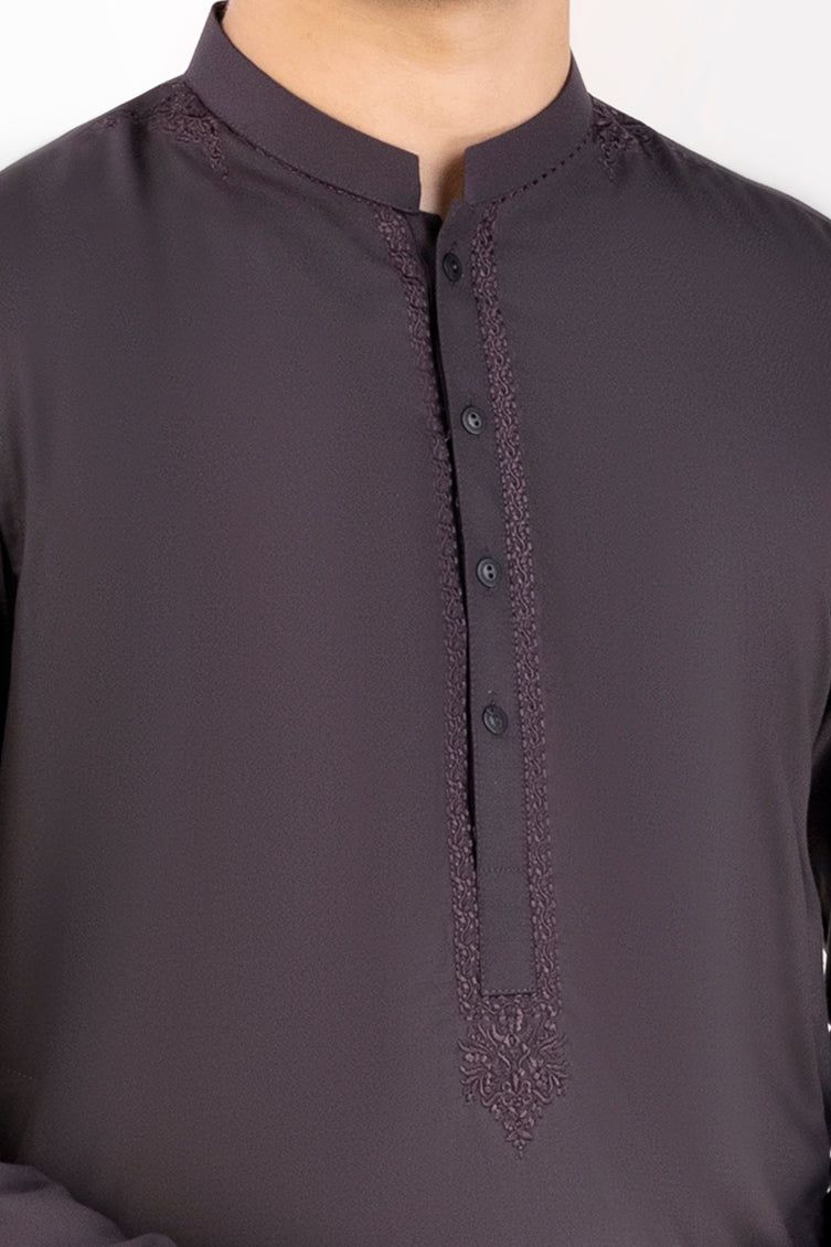 Premium Blended Cedar Brown Kurta by J. Junaid Jamshed - Stylish Pakistani Traditional Wear for Men, Perfect for Eid, Weddings & Casual Outings