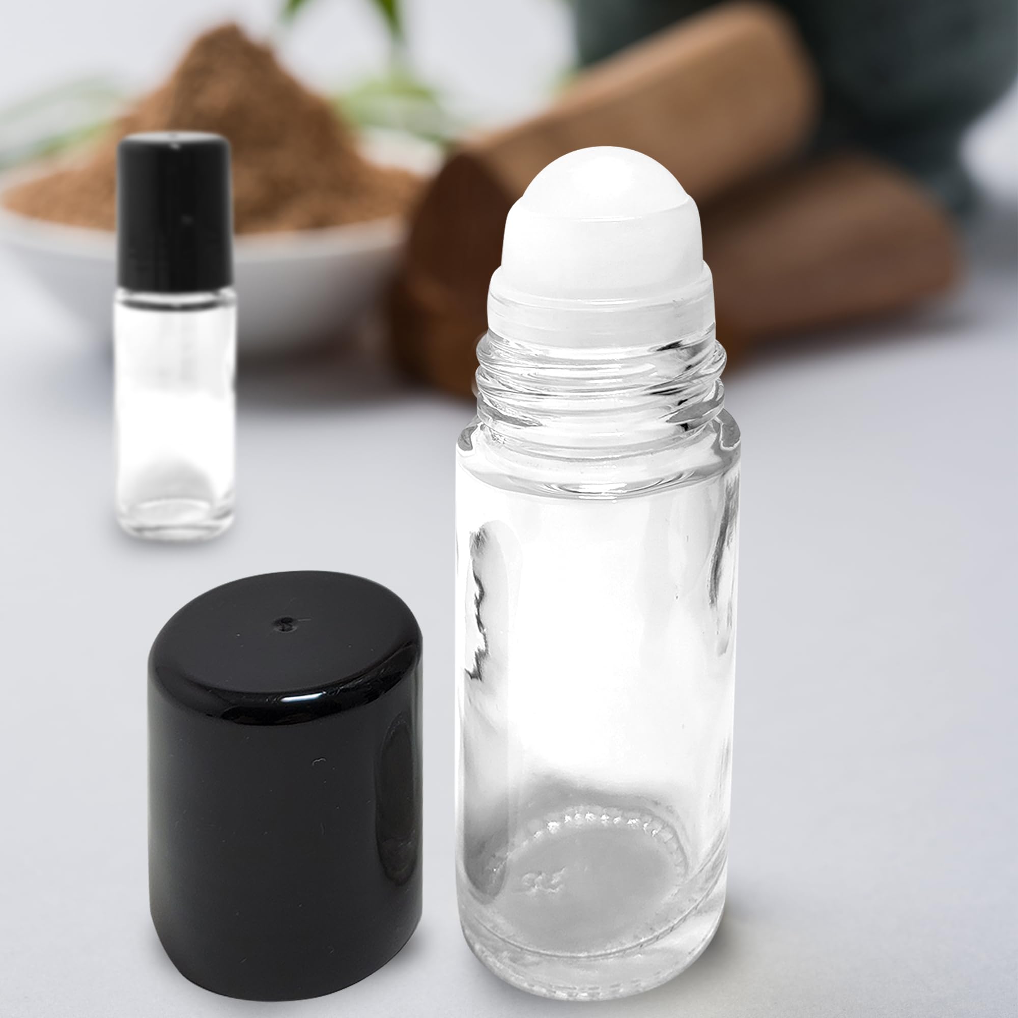 12 Pack 1 oz (30ml) Clear Refillable Roll On Glass Bottles with Rollers - Perfect for Essential Oils, Perfumes, Aromatherapy & DIY Skincare Products