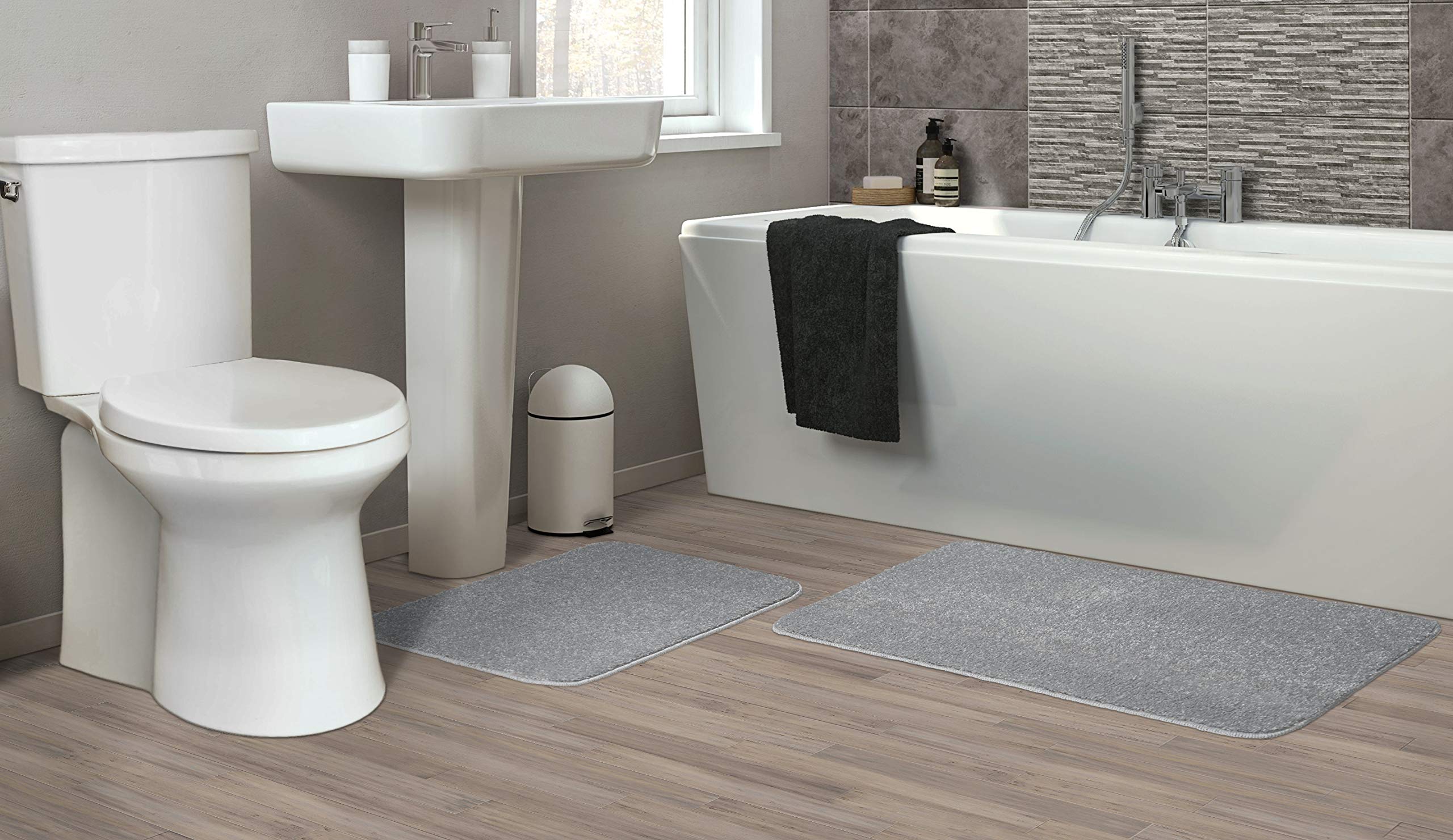Gramercy Plush Polypropylene Washable Bath Rug Set - 2 Piece (17