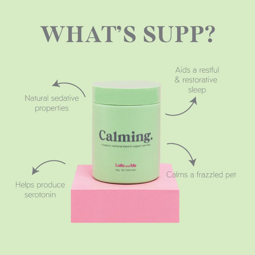 Natural Calming Supplement for Dogs & Cats - 85g | Anxiety Relief & Stress Support for Pets - Perfect for Travel, Vet Visits & Thunderstorms