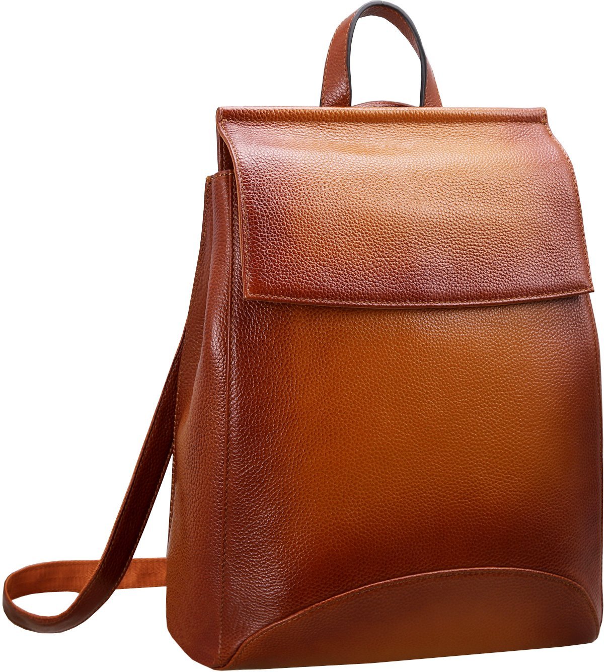 Genuine Leather Backpack Purse for Women - Lightweight Convertible Work Bag (Sorrel) - Office & Travel Use