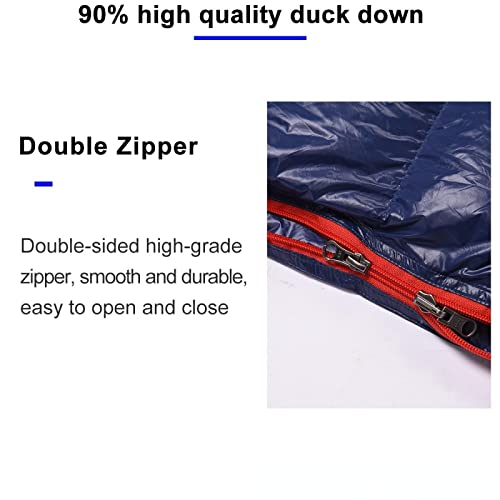 Ultralight Waterproof Down Sleeping Bag for Camping & Travel - 300G Gray, Portable & Compact with Compression Storage - Perfect for Backpacking, Hiking & Outdoor Adventures