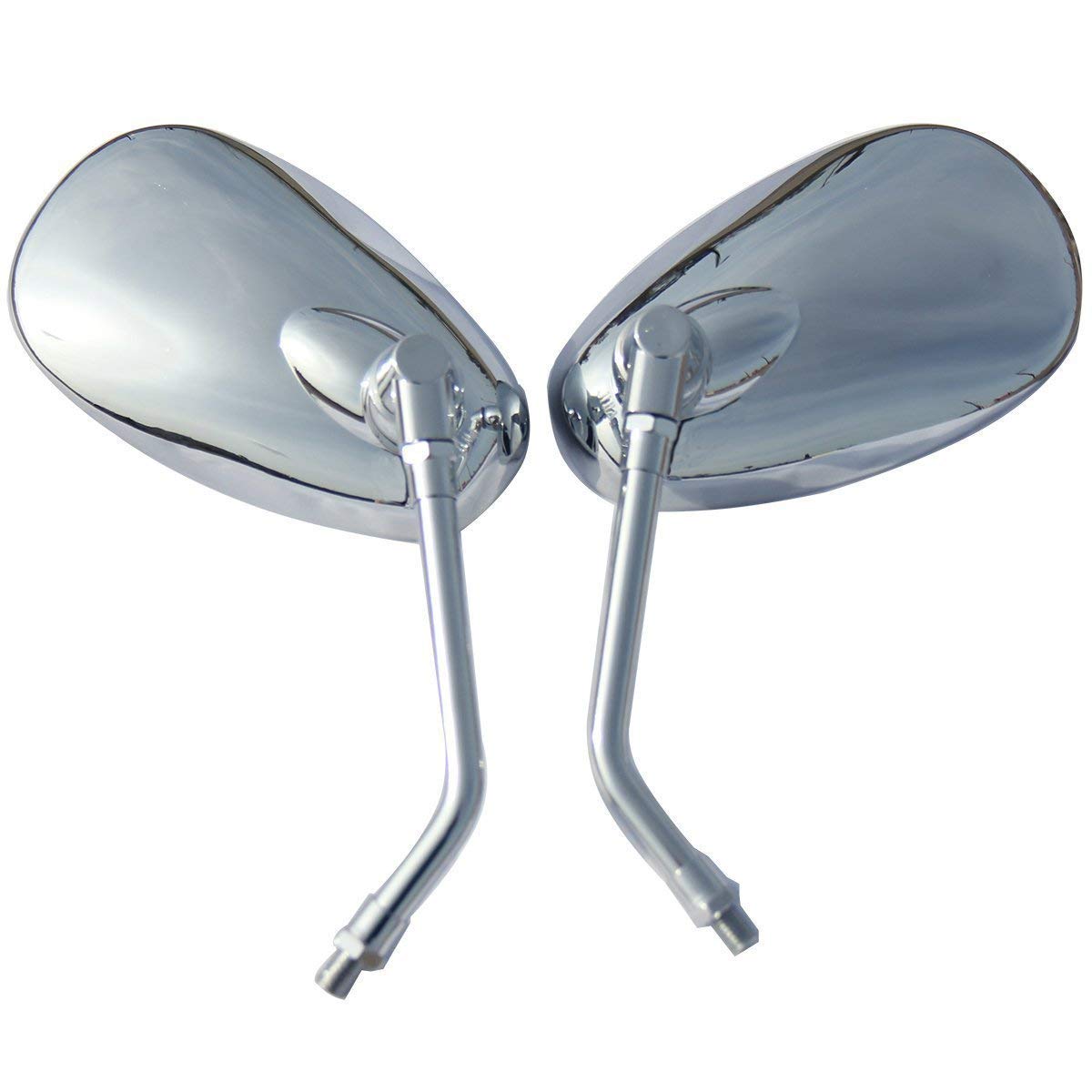 Chrome Oval Motorcycle Mirrors for 1981 Honda CM400T - Universal Fit, Durable & Adjustable - Perfect for Cruiser Bikes, Highway Riding & Custom Builds