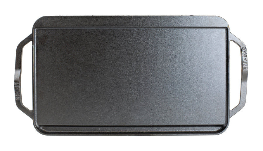 Lodge Chef Collection Cast Iron Reversible Grill/Griddle 19.5 x 10 Inch - Pre-Seasoned, Heavy Duty Cookware for Indoor & Outdoor Grilling, BBQ, Camping, and Stovetop Cooking