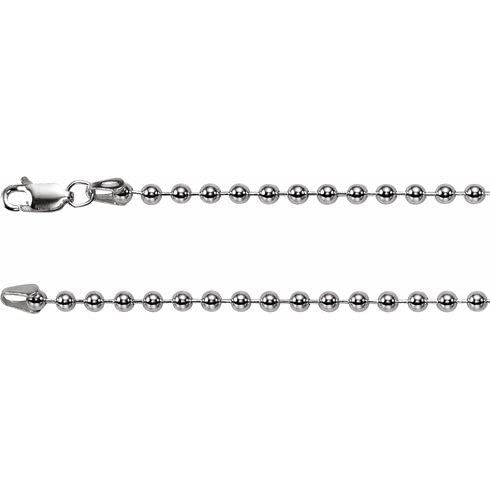 Bonyak Sterling Silver 3mm Bead Chain Necklace 20 Inch - Elegant Minimalist Jewelry for Women, Perfect for Layering, Everyday Wear & Special Occasions