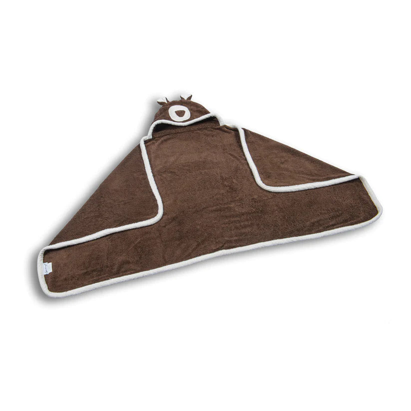 Soft & Cozy 100% Pure Cotton Brown Bear Hooded Bath Towel for Kids - Perfect for Bath Time, Swimming, and Snuggling After Play