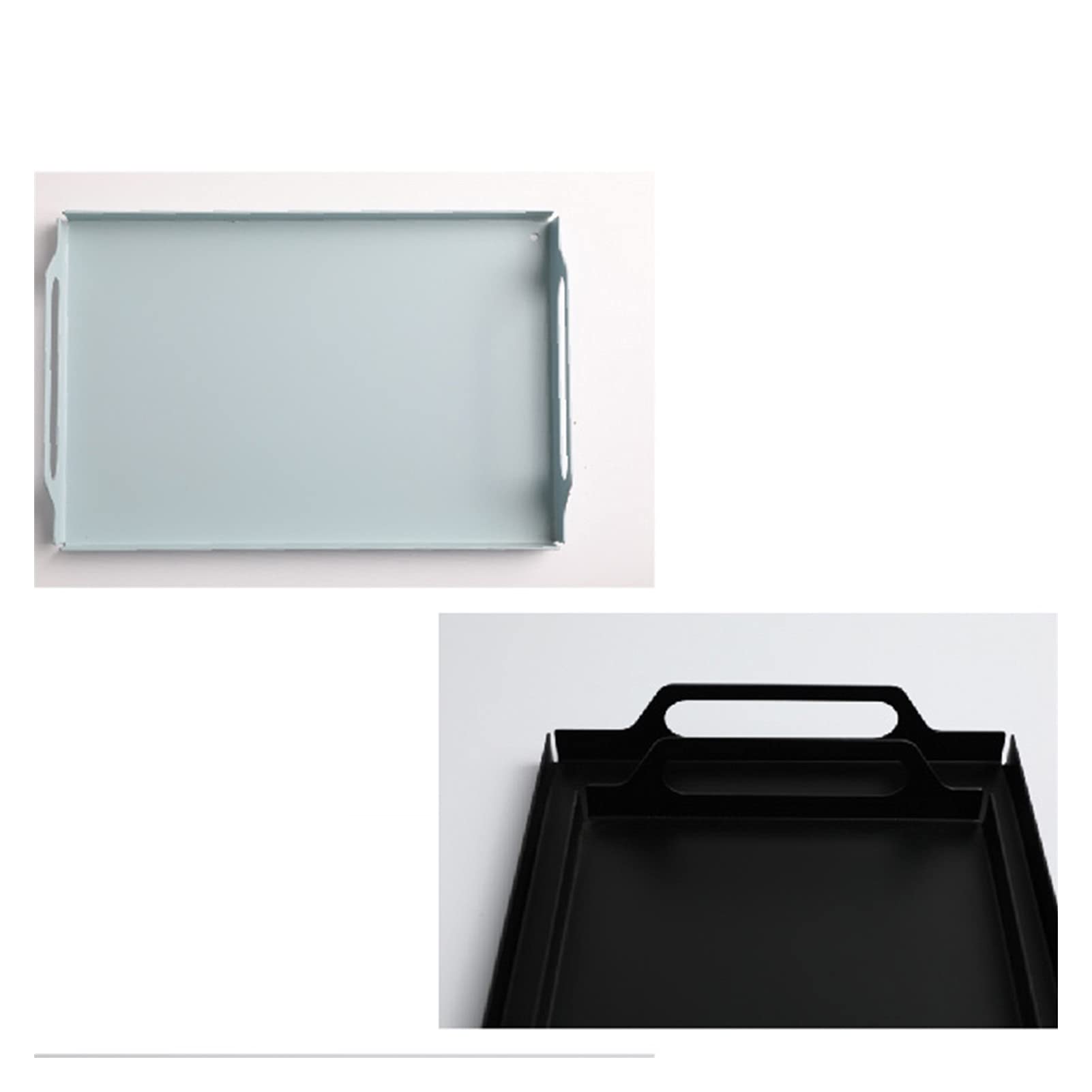 2-Piece Decorative Serving Tray Set with Handles - Large Butler Breakfast Tray for Couch, Kitchen & Living Room | Perfect for Tea Service, Dinner Parties & Entertaining Guests