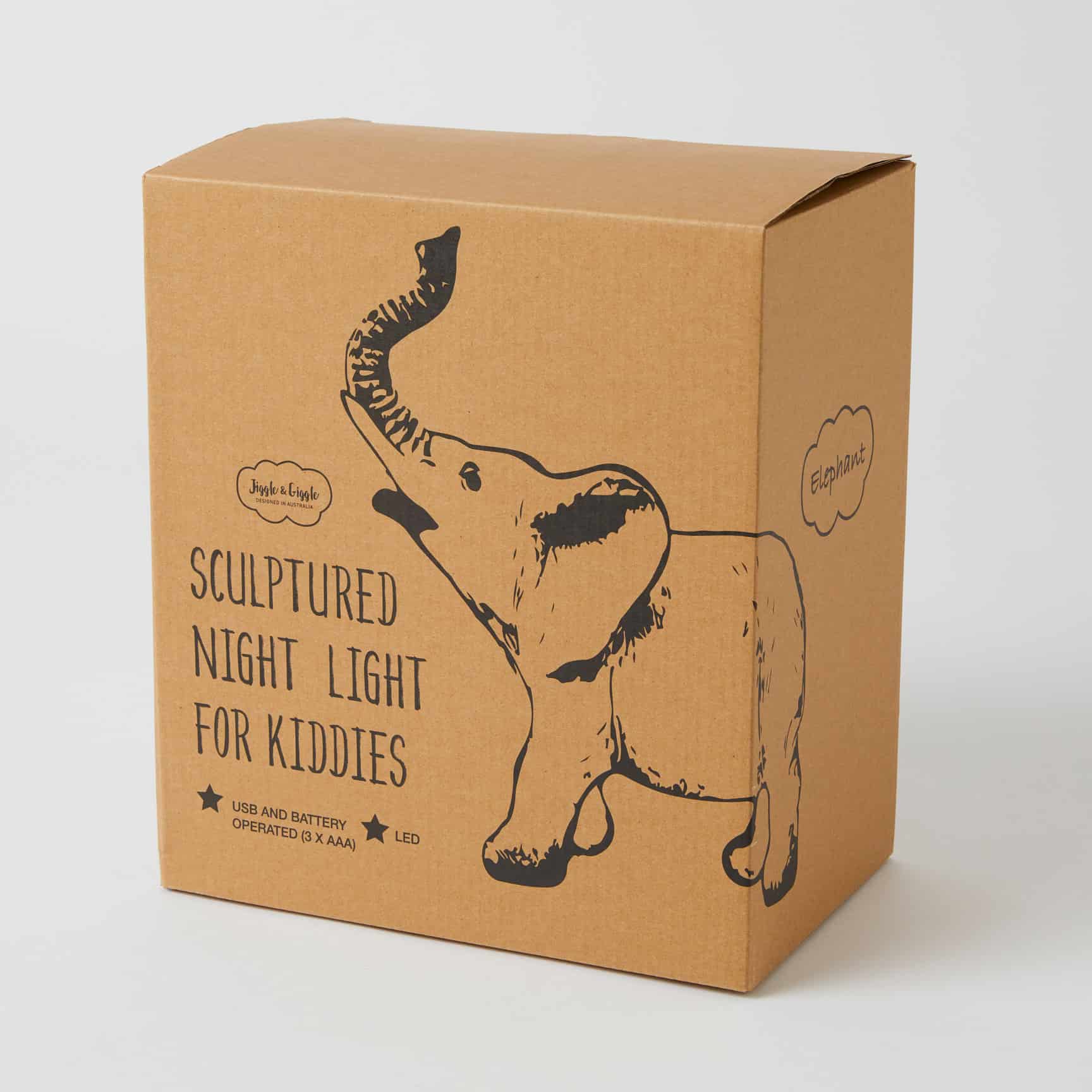 Jiggle & Giggle Elephant Night Light for Kids - Cute Nursery Lamp with Soft Glow, Perfect for Bedtime, Baby Rooms & Toddler Sleep Aid