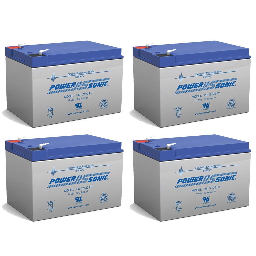 Power Sonic 12V 12AH Rechargeable Battery Pack - Replacement for Tzora Lite Scooter, Electric Bikes & Mobility Devices (4 Pack) - Perfect for Commuting, Outdoor Adventures & Emergency Power Backup