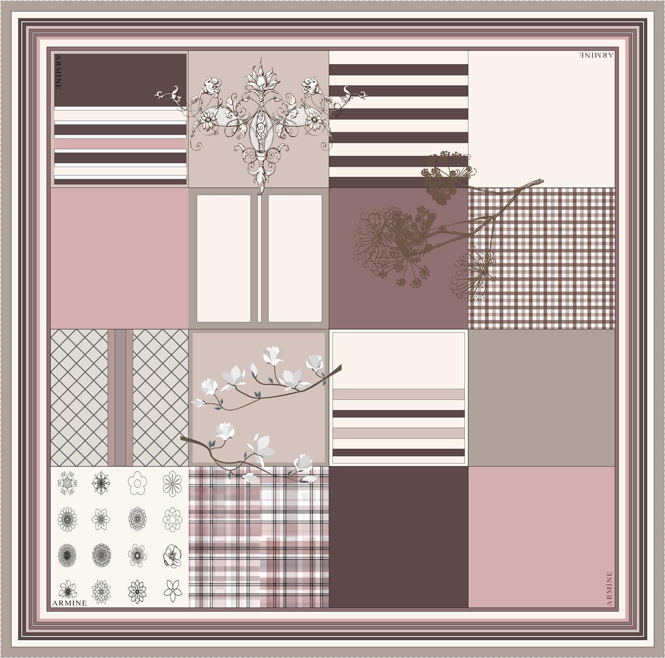 Armine Annie Square Silk Scarf No.6 - Luxury Women's Fashion Accessory for Office, Party & Travel - Elegant Gift for Her