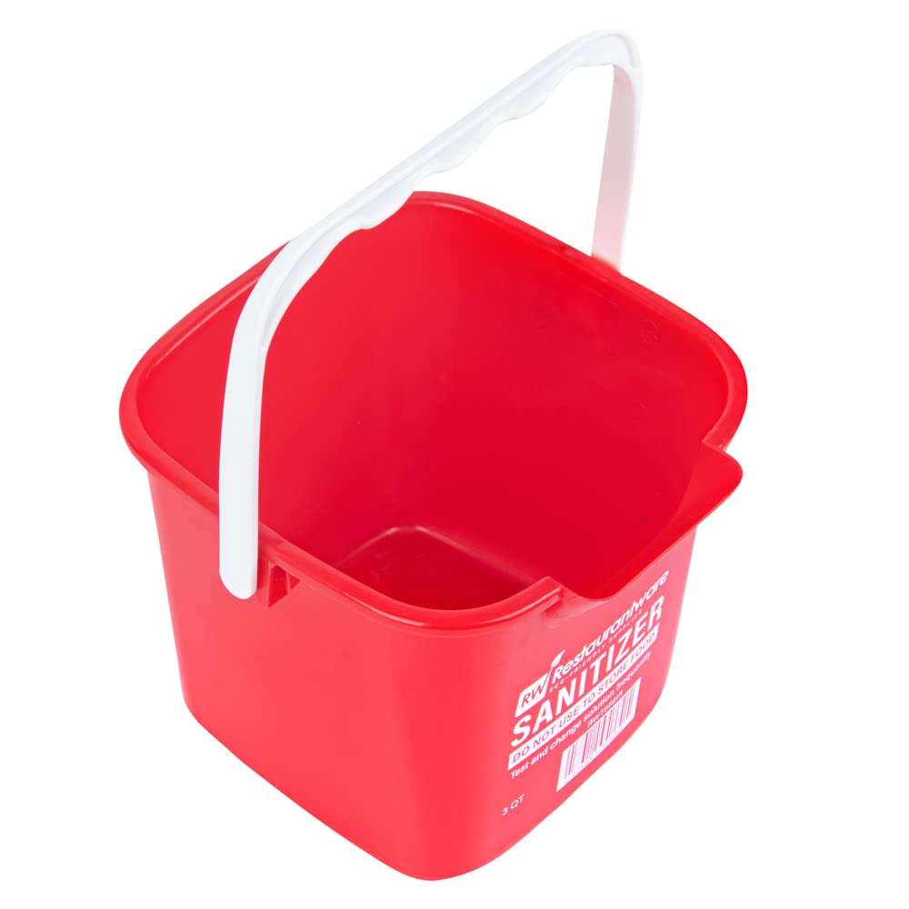 Restaurantware RW Clean 3 Quart Plastic Cleaning Buckets with Measurements - 10 Pack Square Detergent Buckets with Built-In Spout & Handle for Home, Commercial, or Restaurant Use - Ideal for Mopping, Car Washing, and Household Cleaning