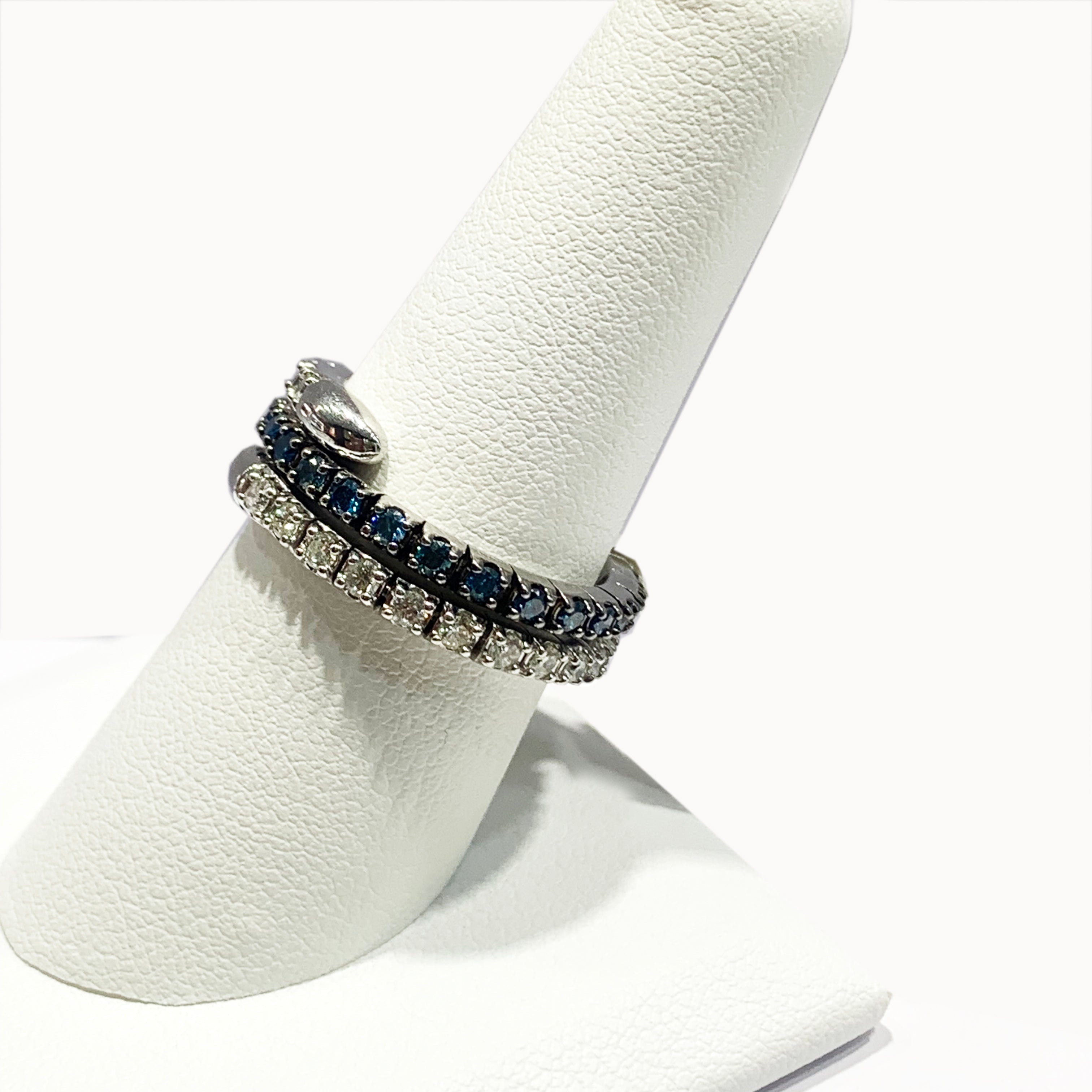 14K White Gold Blue Diamond Ring for Women - Elegant Engagement, Wedding & Anniversary Jewelry Gift - Perfect for Proposals, Bridal & Special Occasions