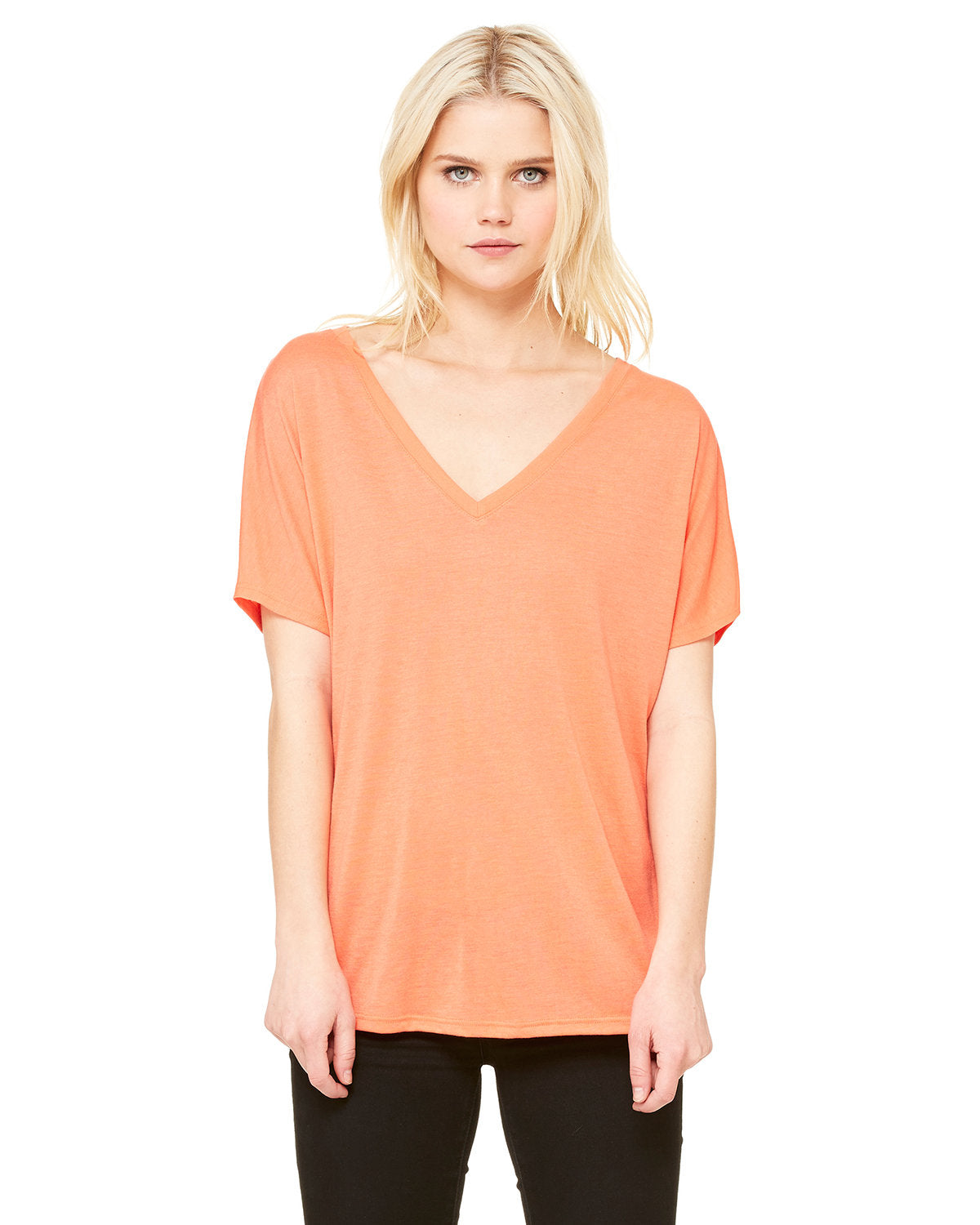 Bella + Canvas 8815 Women's Slouchy V-Neck T-Shirt - Soft & Comfortable Casual Tee for Everyday Wear, Lounge, and Outfits