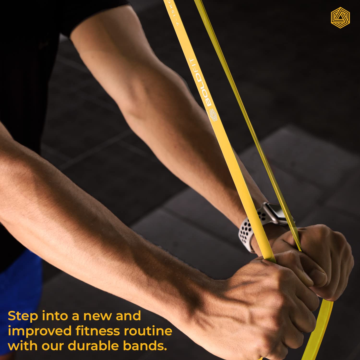 Boldfit Heavy Resistance Bands for Strength Training, Workouts, and Physical Therapy - Premium Elastic Exercise Bands for Home Gym, Yoga, Pilates, and Fitness (Red) - Perfect for Muscle Building, Stretching, and Rehabilitation