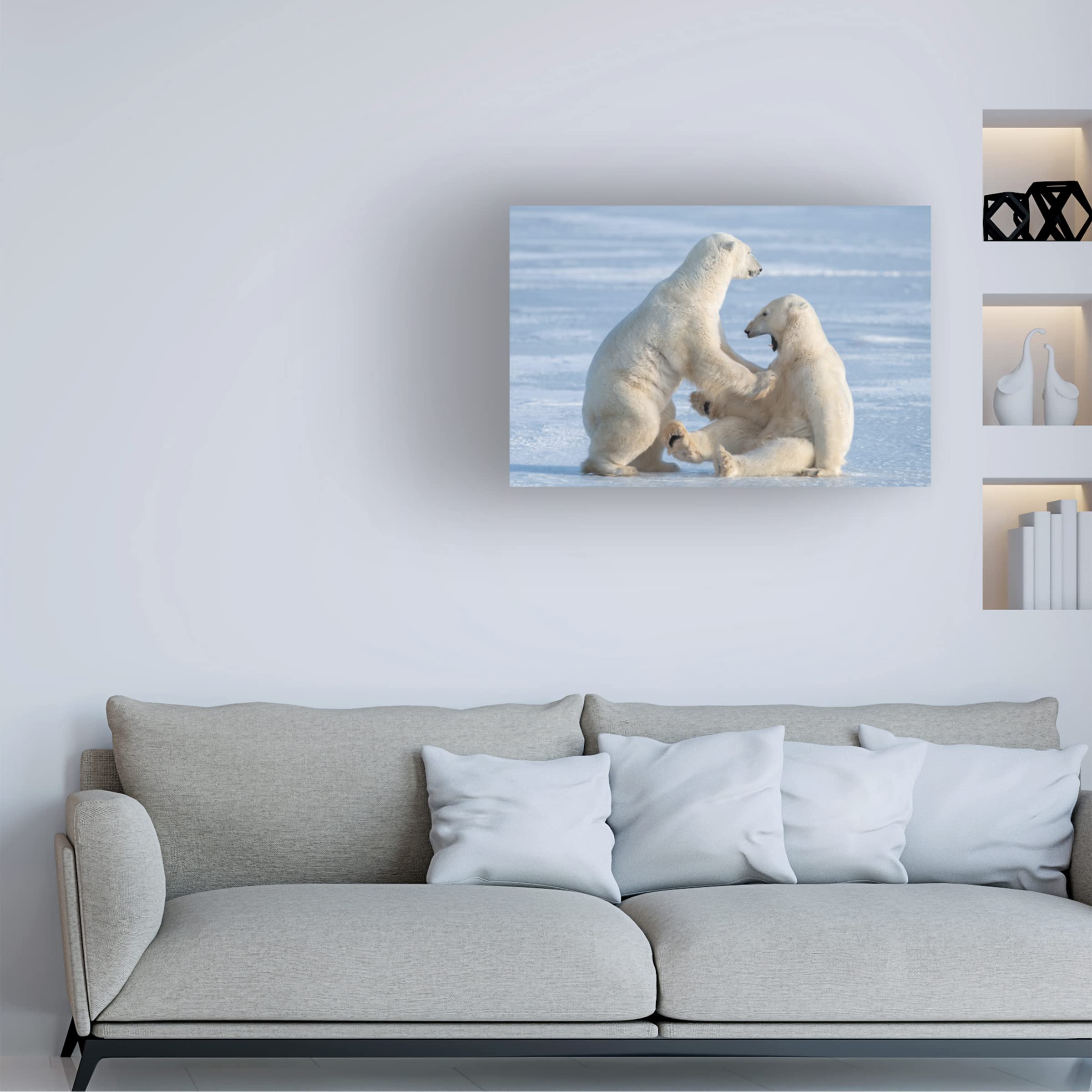 Trademark Fine Art 'Push' Canvas Wall Art by Hao Jiang - Modern Abstract Painting for Living Room, Bedroom & Office Decor