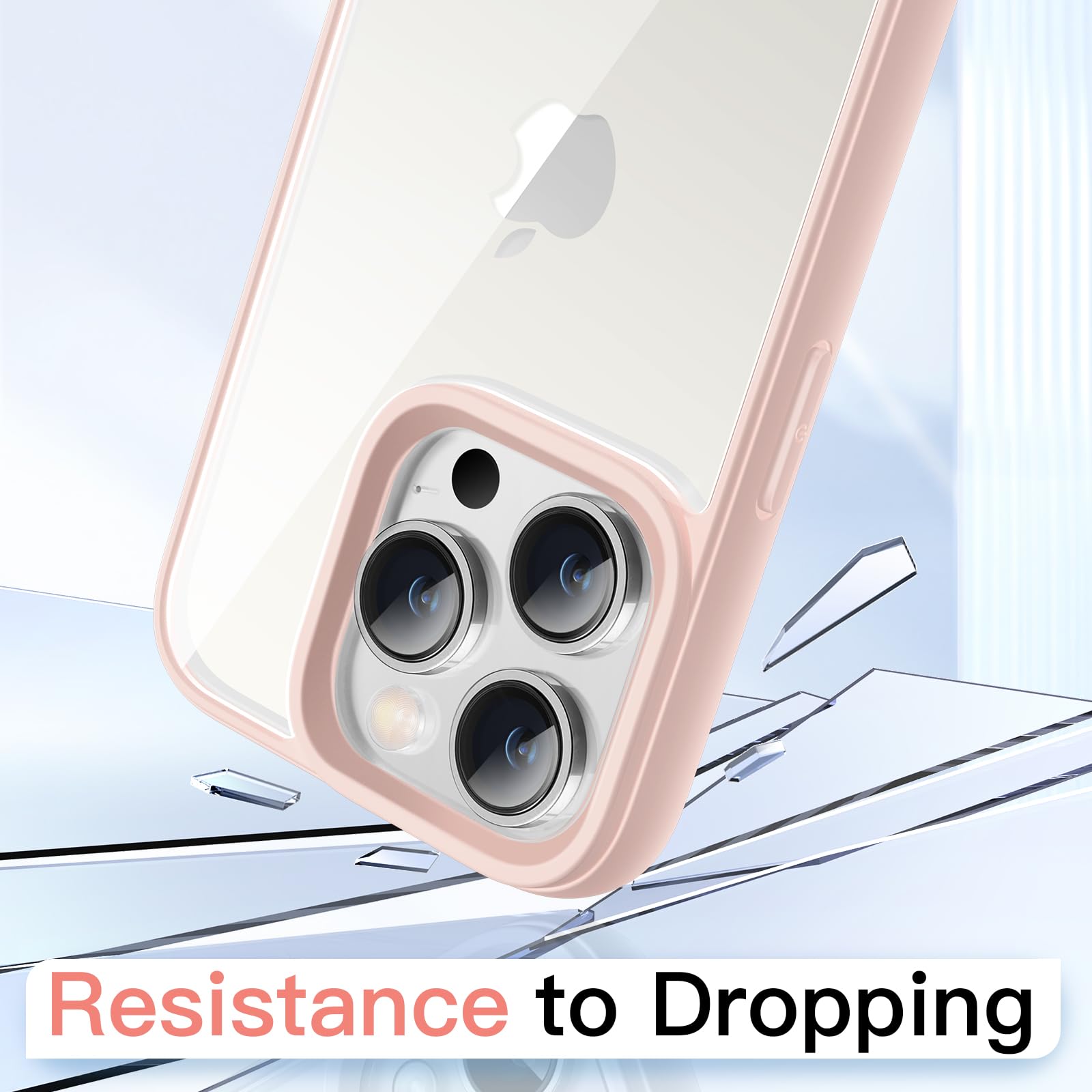JETech Shockproof Bumper Case for iPhone 13 Pro Max 6.7-Inch - Matte TPU Frame with Anti-Scratch Clear Back (Pink) | Slim Protective Phone Cover for Everyday Use, Work & Outdoor Activities