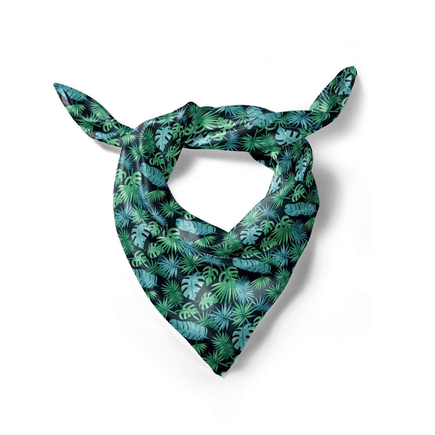 Ambesonne Tropical Hair Scarf - Hawaiian Island Leaves Print Head Wrap for Women, Beach Vacation Accessory, Summer Fashion Hairband