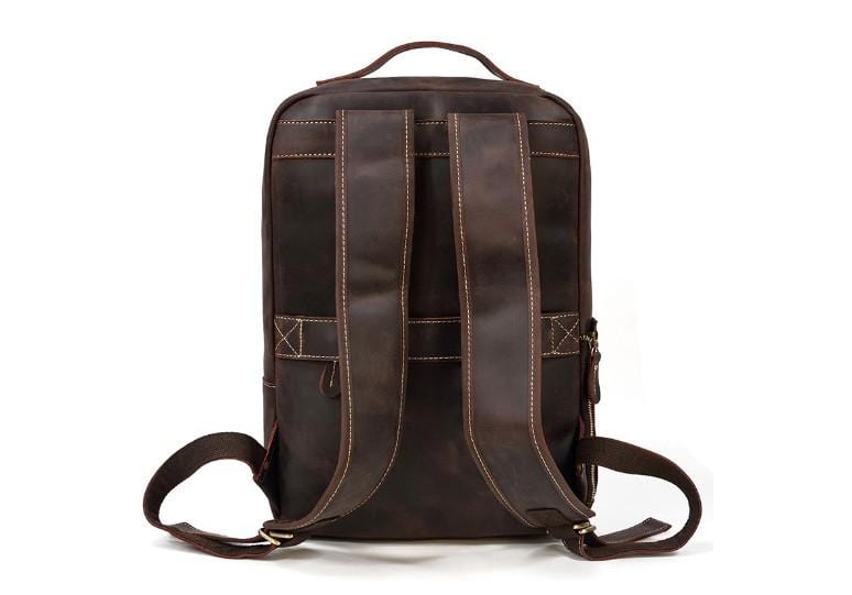 Stylish Rustic Brown Leather Backpack for Women & Men - Durable Unisex Travel Bag for Work, School & Outdoor Adventures