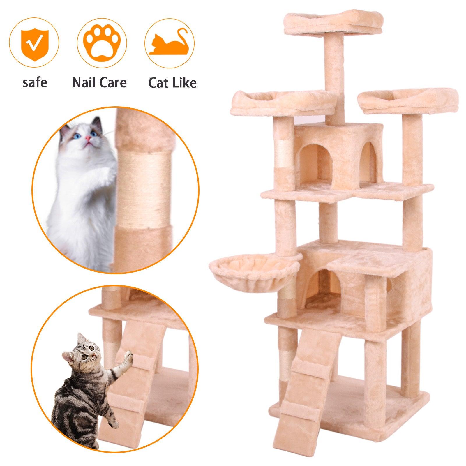 Premium Cat Climbing Frame with Scratching Posts - Multi-Level Cat Tree for Indoor Cats - Perfect for Play, Exercise & Nap Spaces in Home or Apartment