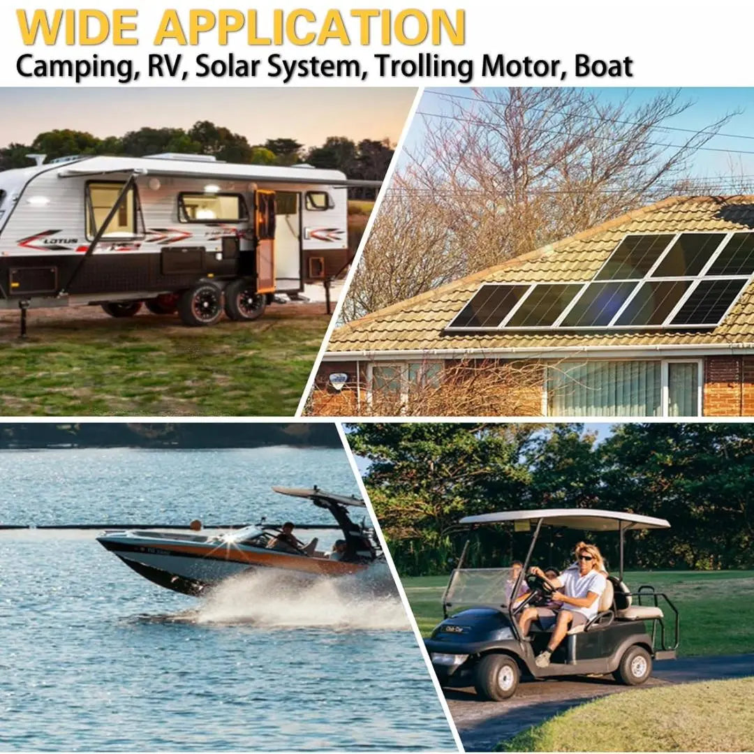 WEIZE 12V 100Ah 1280Wh LiFePO4 Lithium Battery - Upgraded Compact Size, Group 24 Deep Cycle Battery for RV, Solar, Marine, Off-Grid & Backup Power Applications