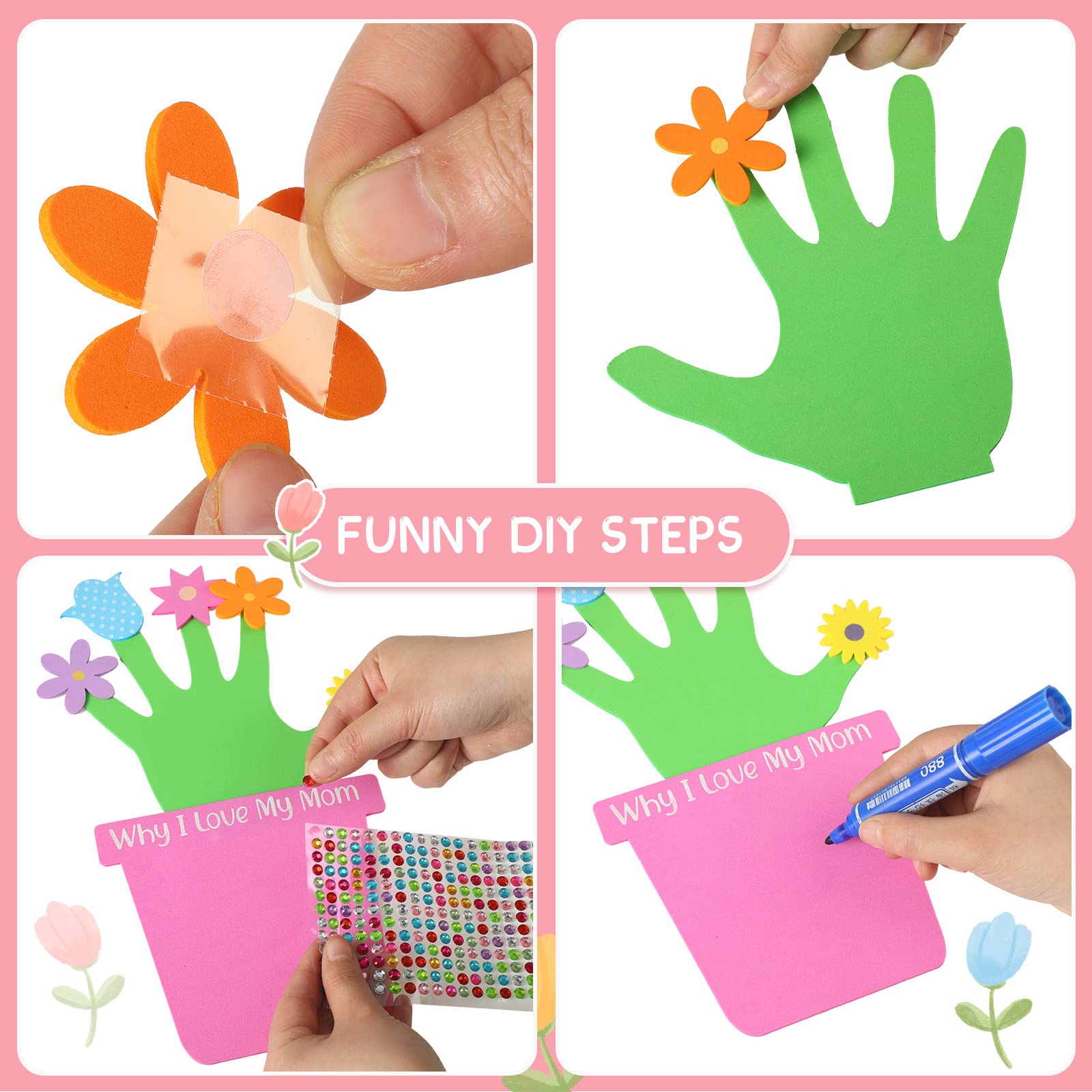 He is Risen Easter Craft Kit - 20 Sets Christian Foam Handprint Crafts for Kids | Sunday School & Home Activities