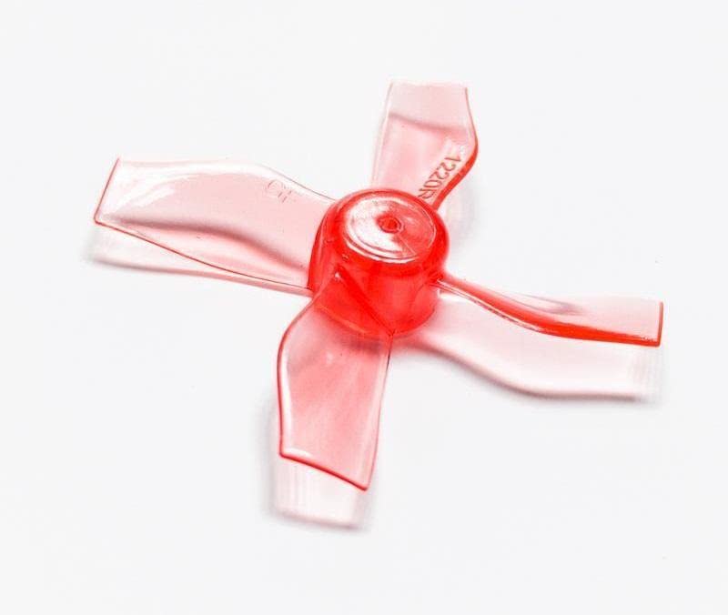 Gemfan 31mm Durable 4-Blade 0.8mm Clear Red Propeller for FPV Drones - High Performance RC Quadcopter Replacement Parts for Smooth Aerial Photography and Racing