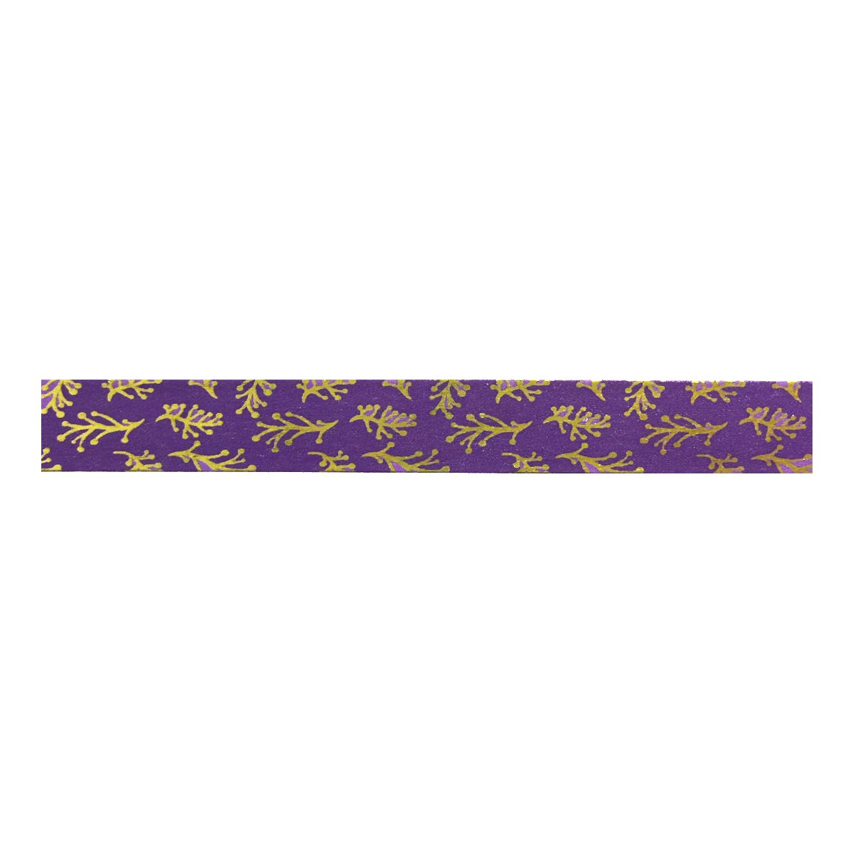 Wrapables Colorful Washi Masking Tape - Metallic Sprig on Purple Design for Scrapbooking, Journaling, Gift Wrapping & DIY Crafts