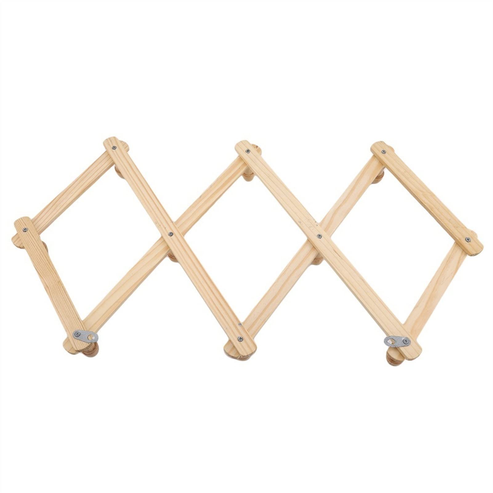 Expandable Wooden Coat Rack Wall Mount - Space Saving Clothes Hanger with Hooks for Jackets, Hats & Accessories | Perfect for Entryway, Bedroom & Closet Organization
