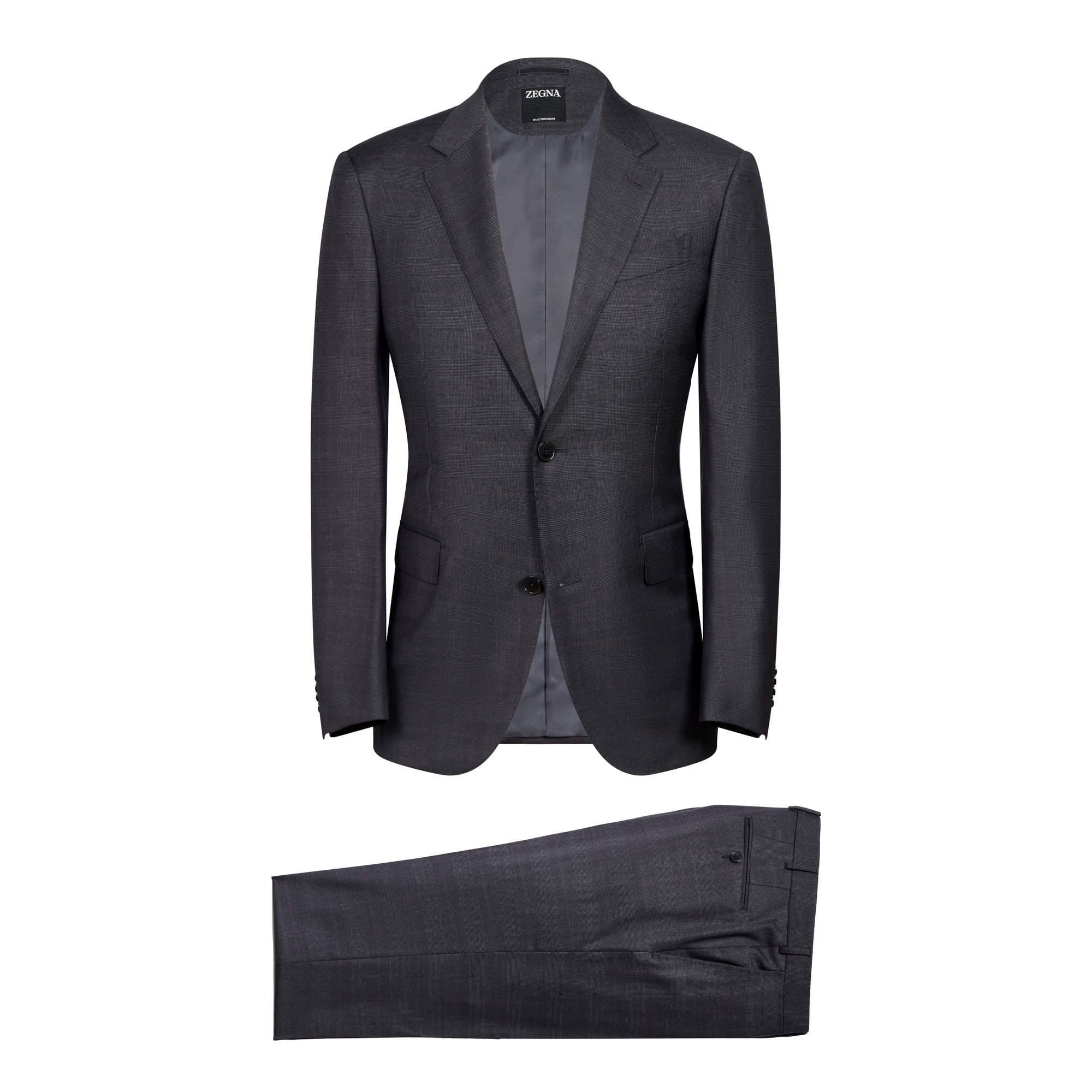 Premium ZEGNA Multi-Season Wool Suit for Men - Charcoal Grey | Business & Formal Wear | Perfect for Office, Weddings & Special Events